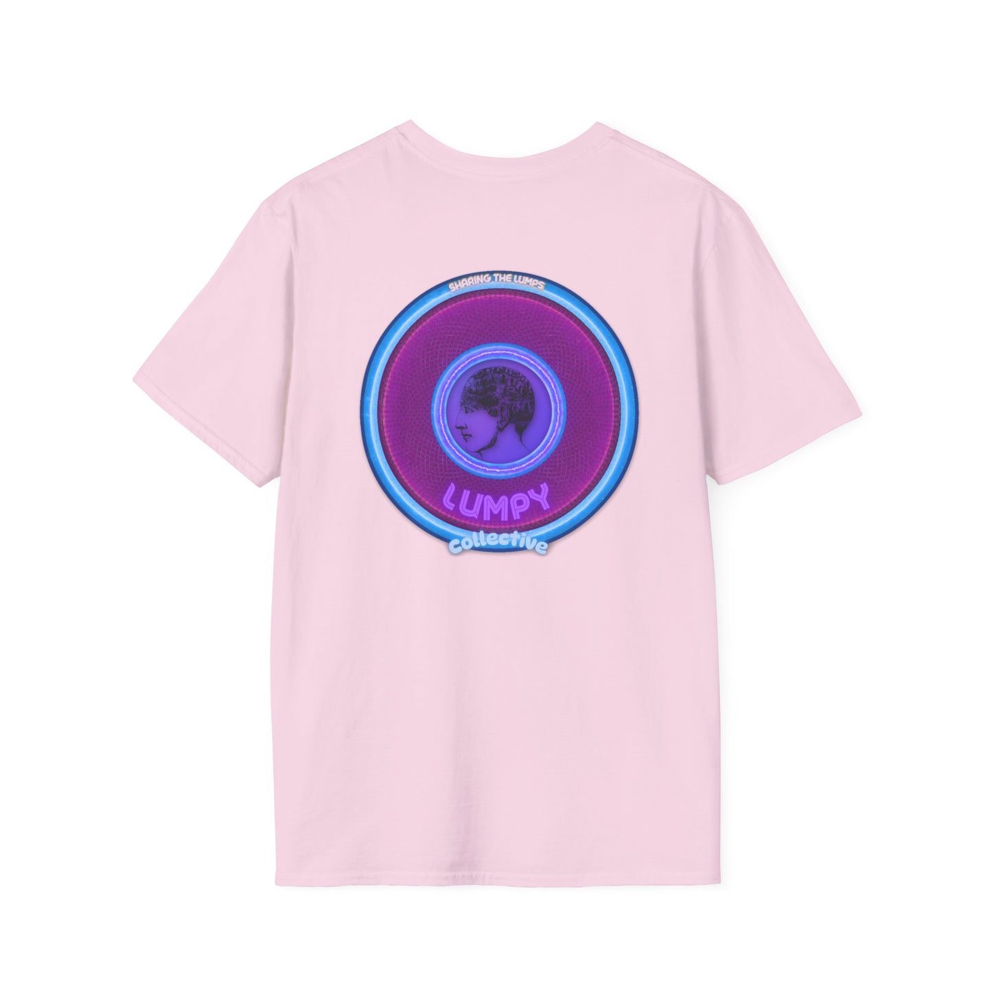 Classic Donut Tee - Unisex Soft-Style - "Lumpy Collective Donut" - rustic purple/light blue lumpy donut - variant 2