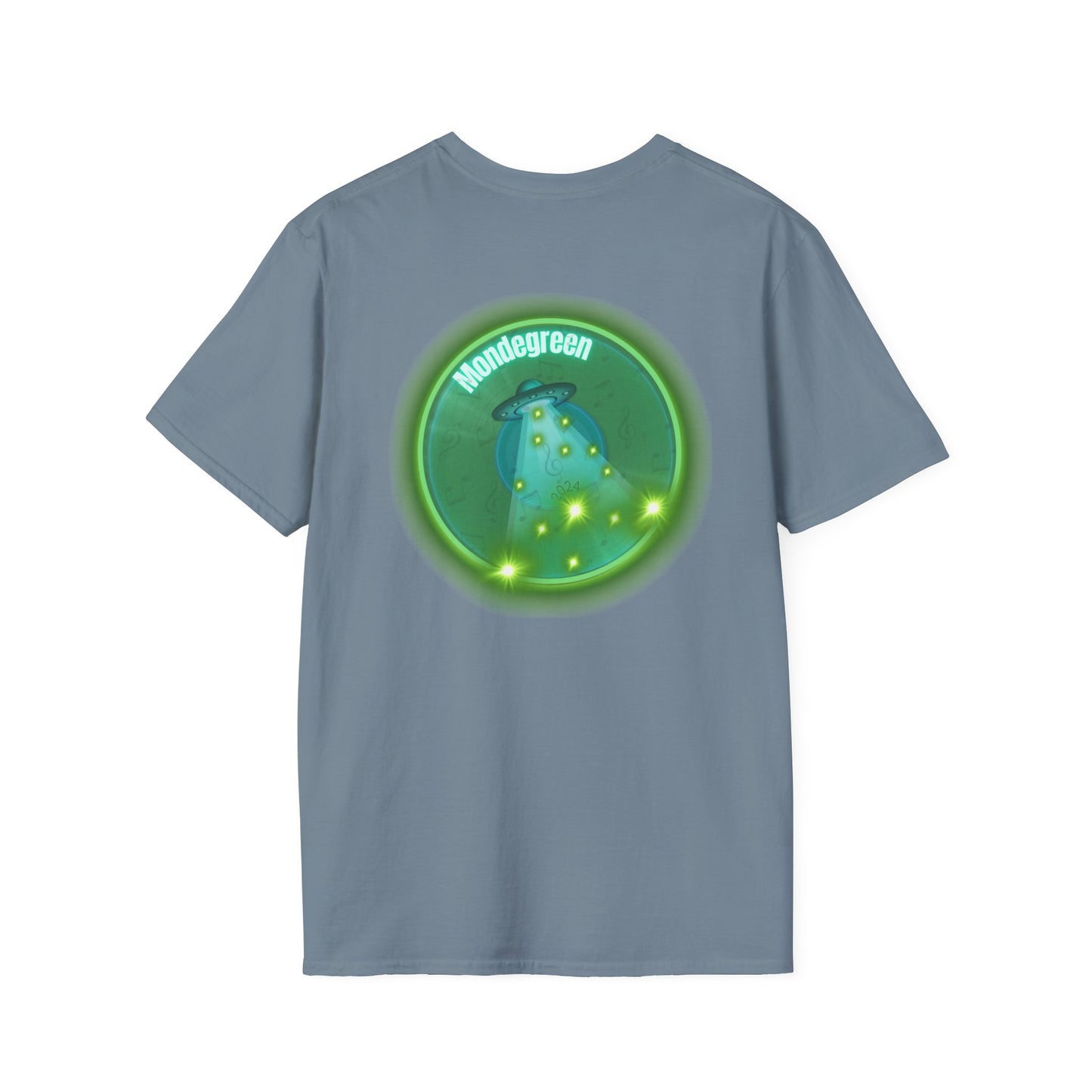 Classic Donut Tee - Unisex Soft-Style - "Close Encounters of the Delaware kind - Mondegreen Donut"  " variant 1 - green donut
