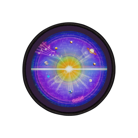 Iron-On Donut Patch - "The Quite Profound Donut " - vivid purple/magenta solar donut