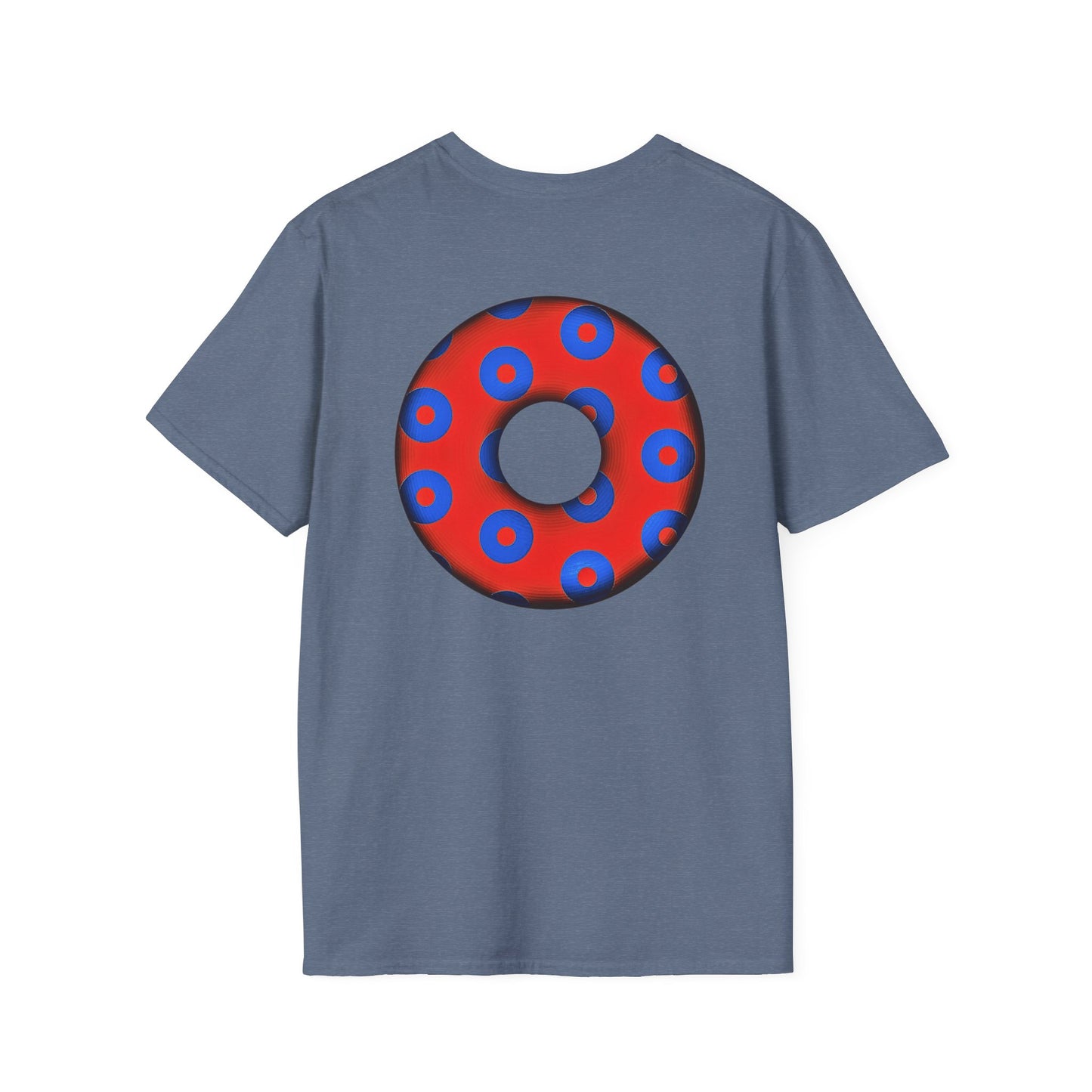 Plain Donuts/Unisex Soft-Style - "Plain Blimpy Paradoxical Donuts" - red/blue donuts