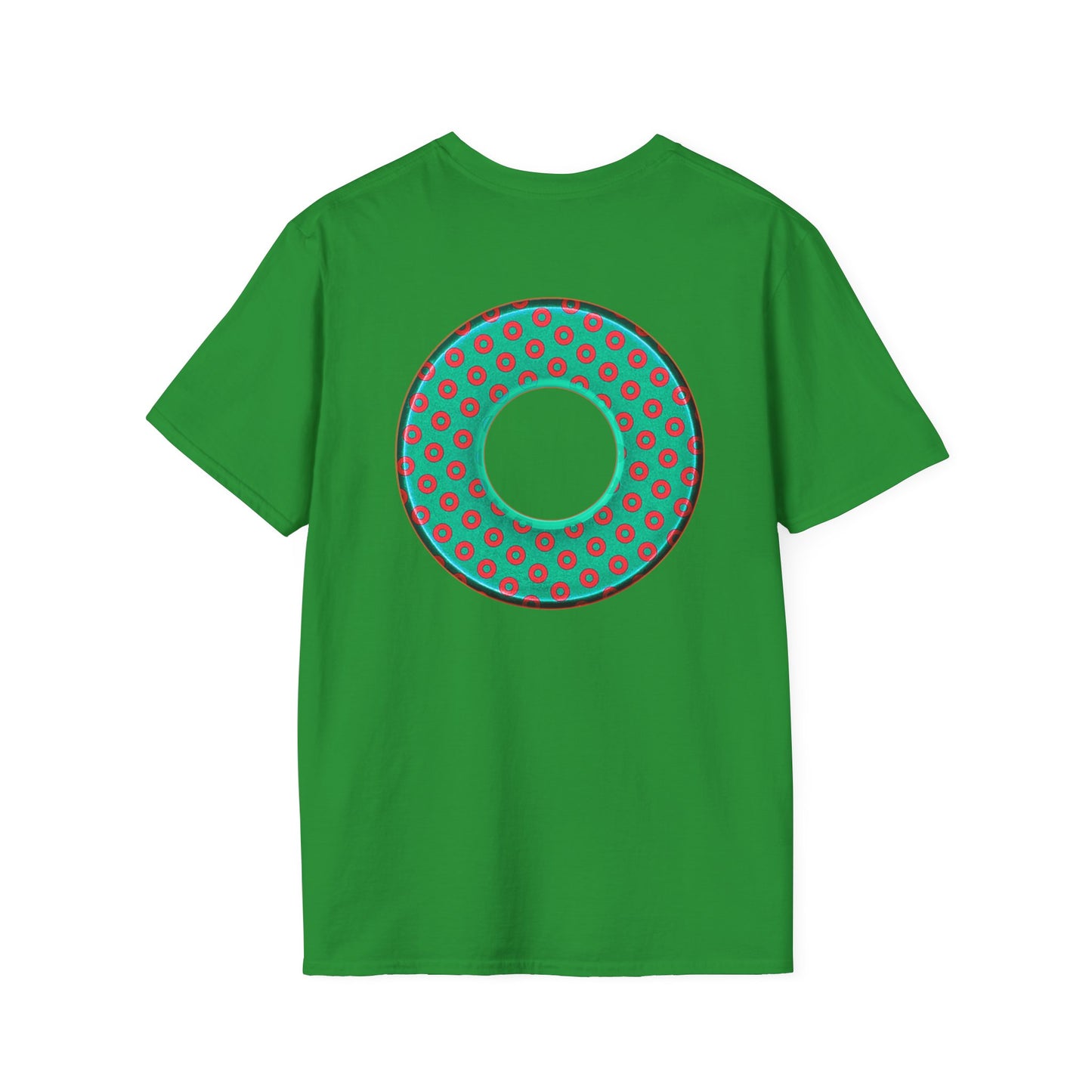 Plain Donuts/Unisex Soft-Style - "Plain Electric Paradoxical Donuts" - light green/red donuts