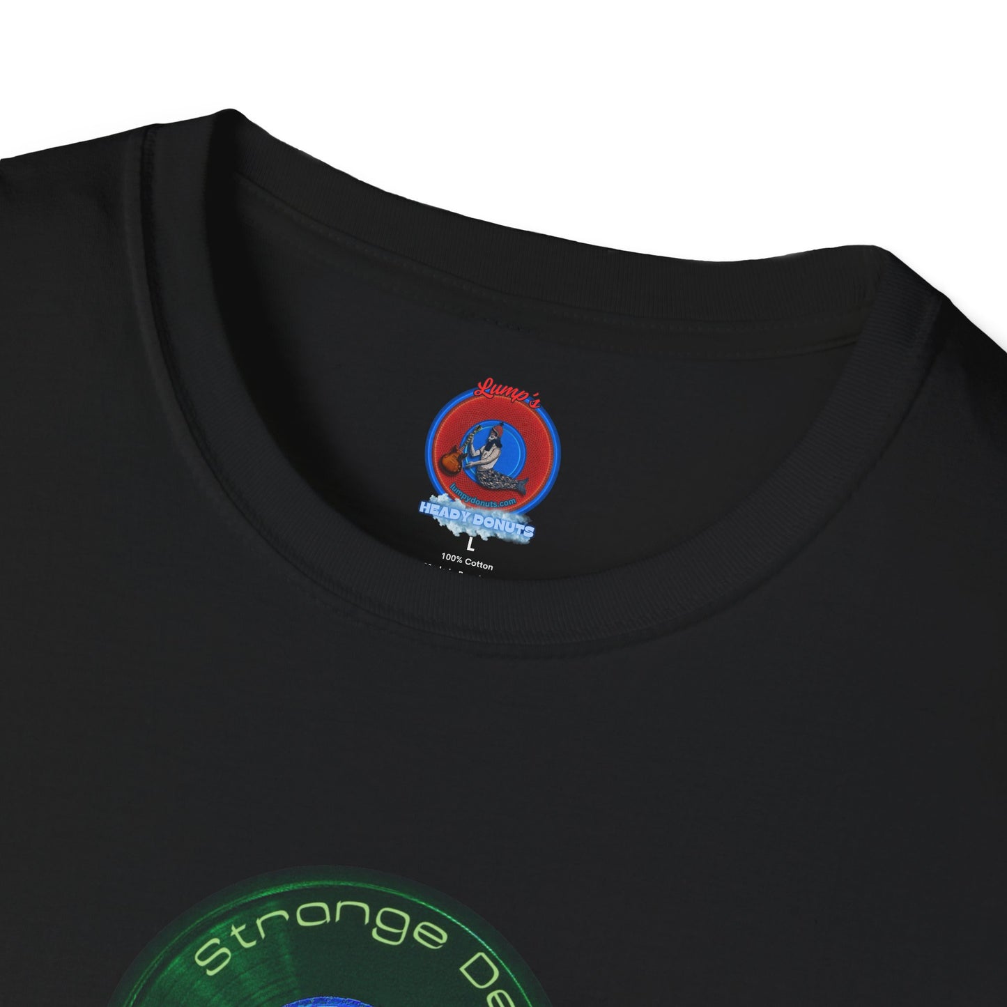 Classic Donut Tee - Unisex Soft-Style - "The Strangely Designed Donut Tee" - series 1.0 - green donut