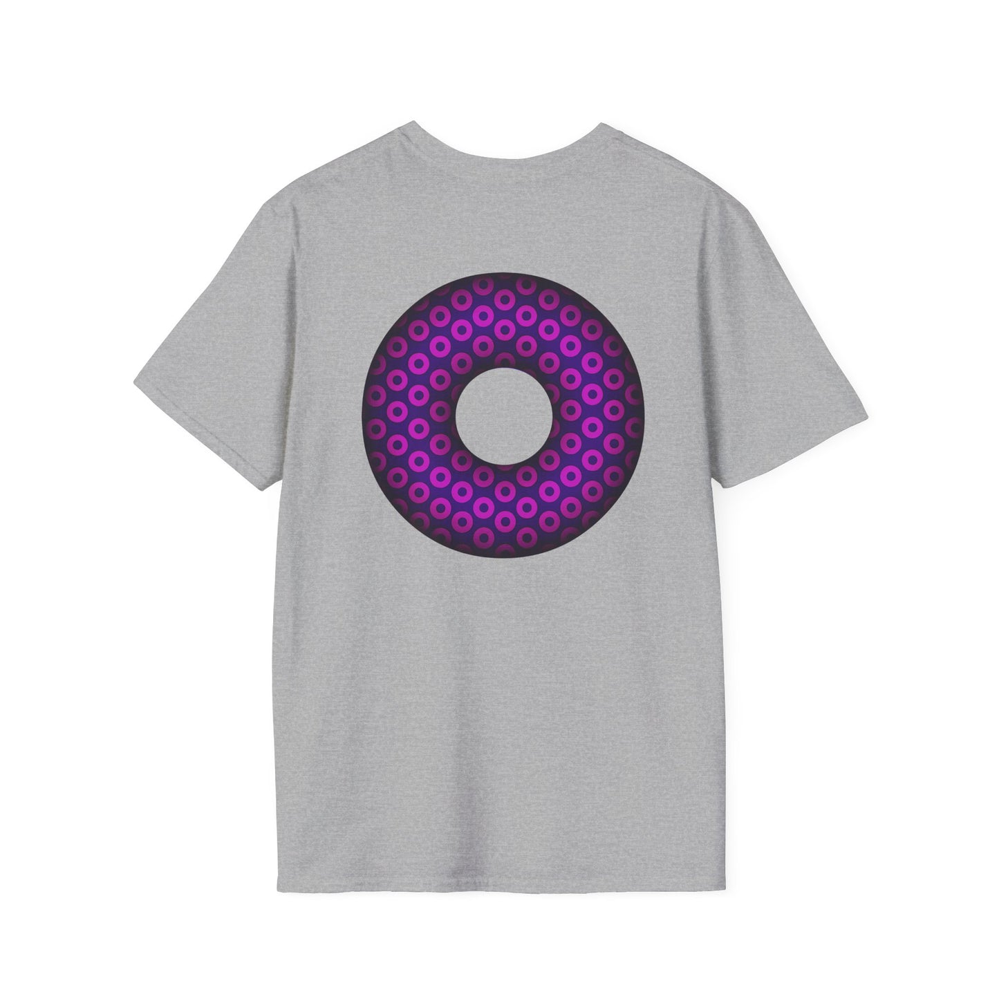 Plain Donuts/Unisex Soft-Style - "Plain Paradoxical Grided Donuts" - hot pink/purple donuts