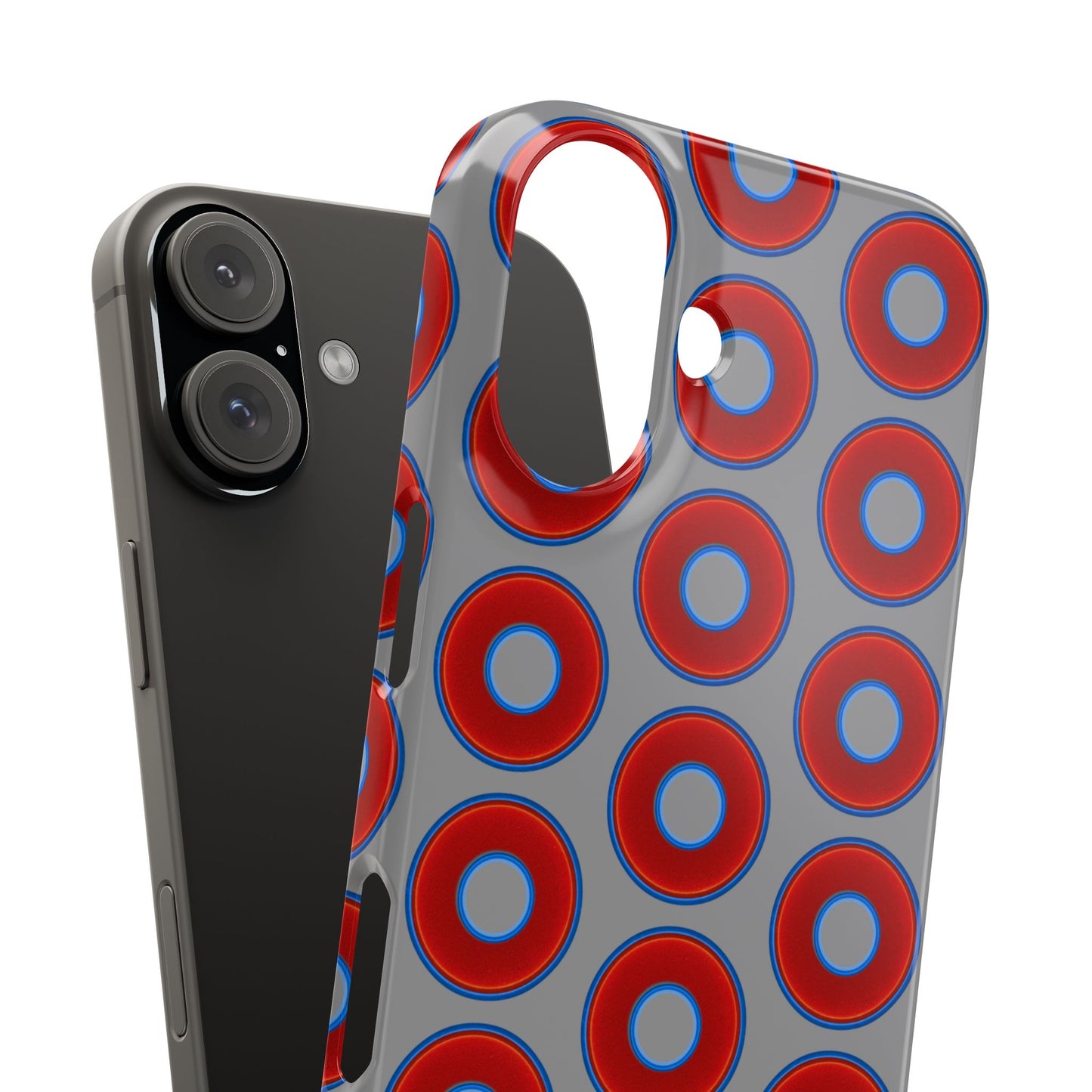 Donut Snap Case - red vivid donut print w/gray background