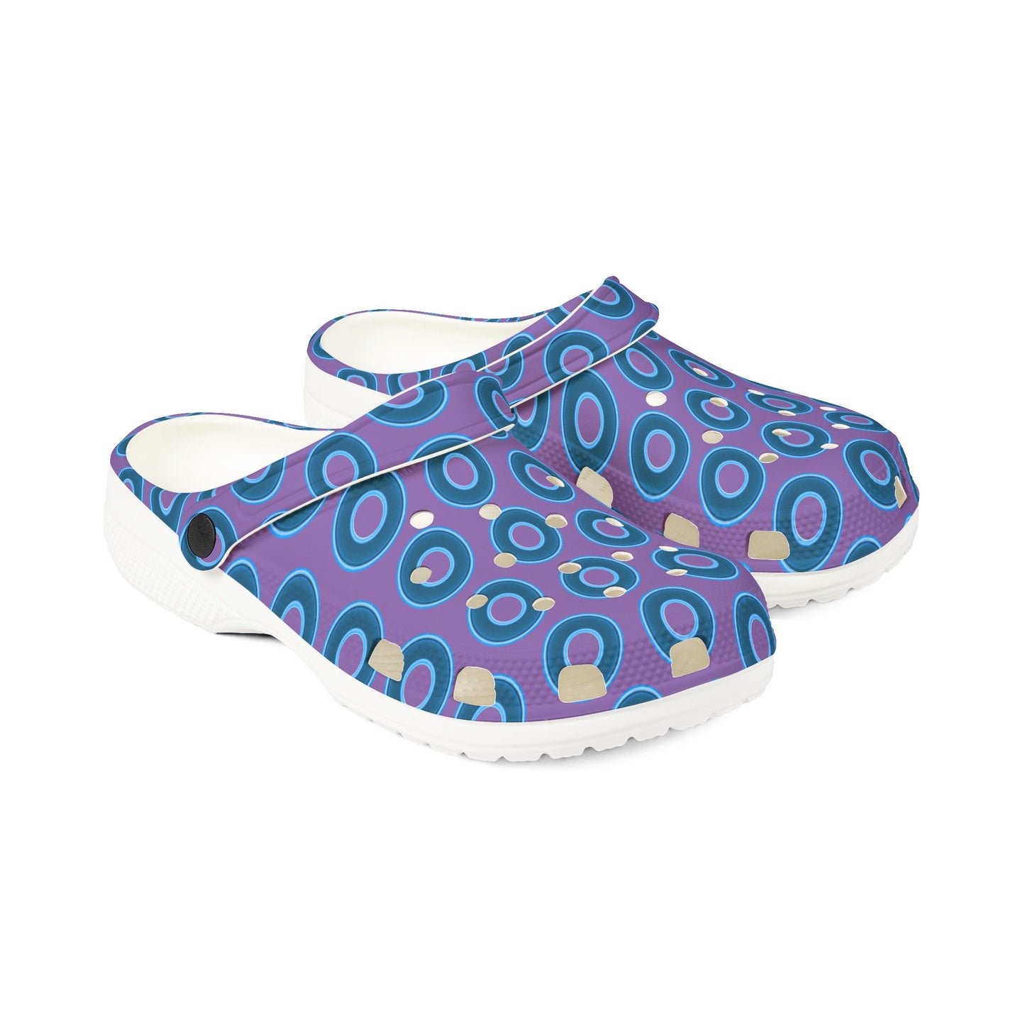 Spatchcocks - donut slip-on shoes - blue rustic donuts w/light purple background [unisex]