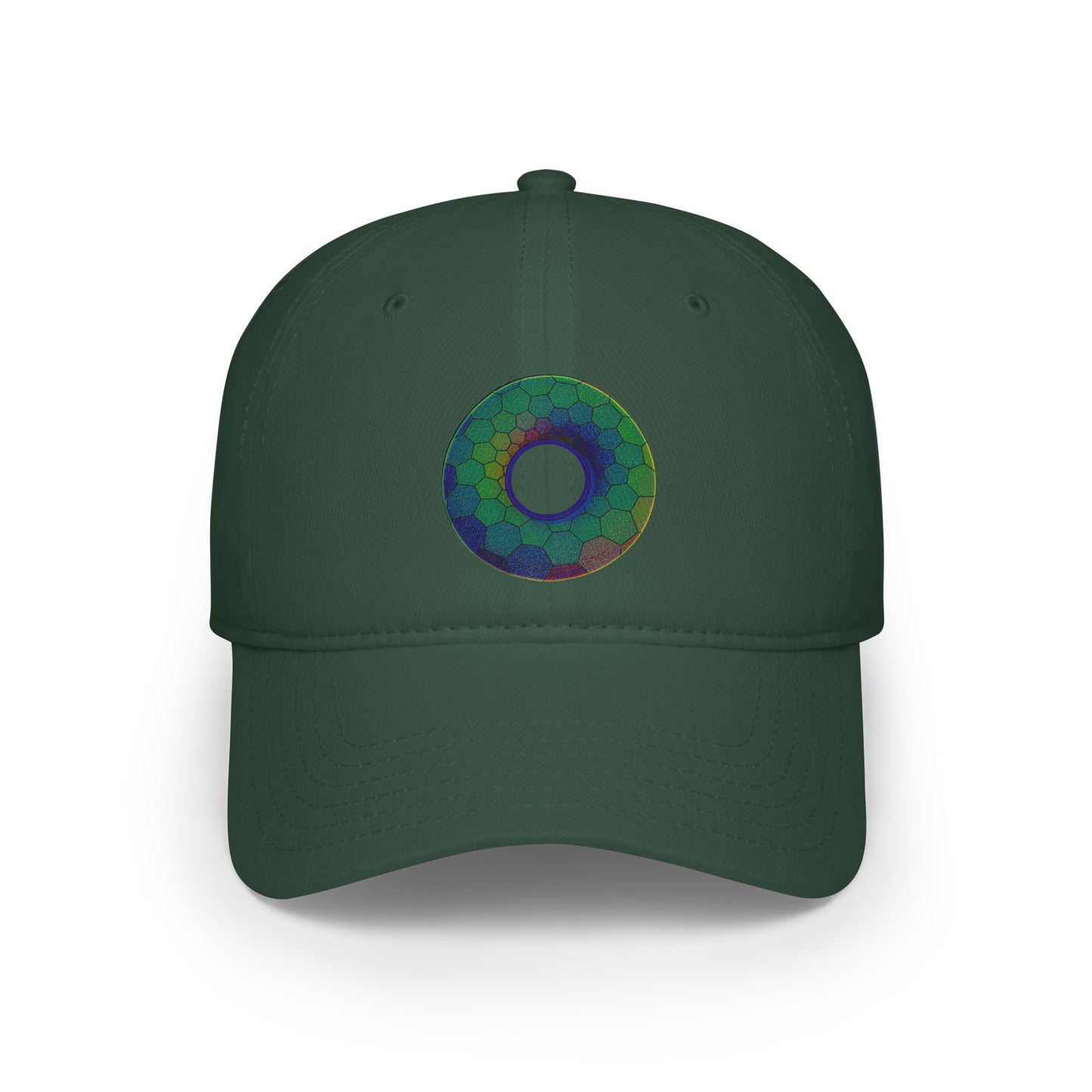 Lumpy Donut Baseball Cap - "Plain Hexadonut" - variant 3 - green hexadonut w/