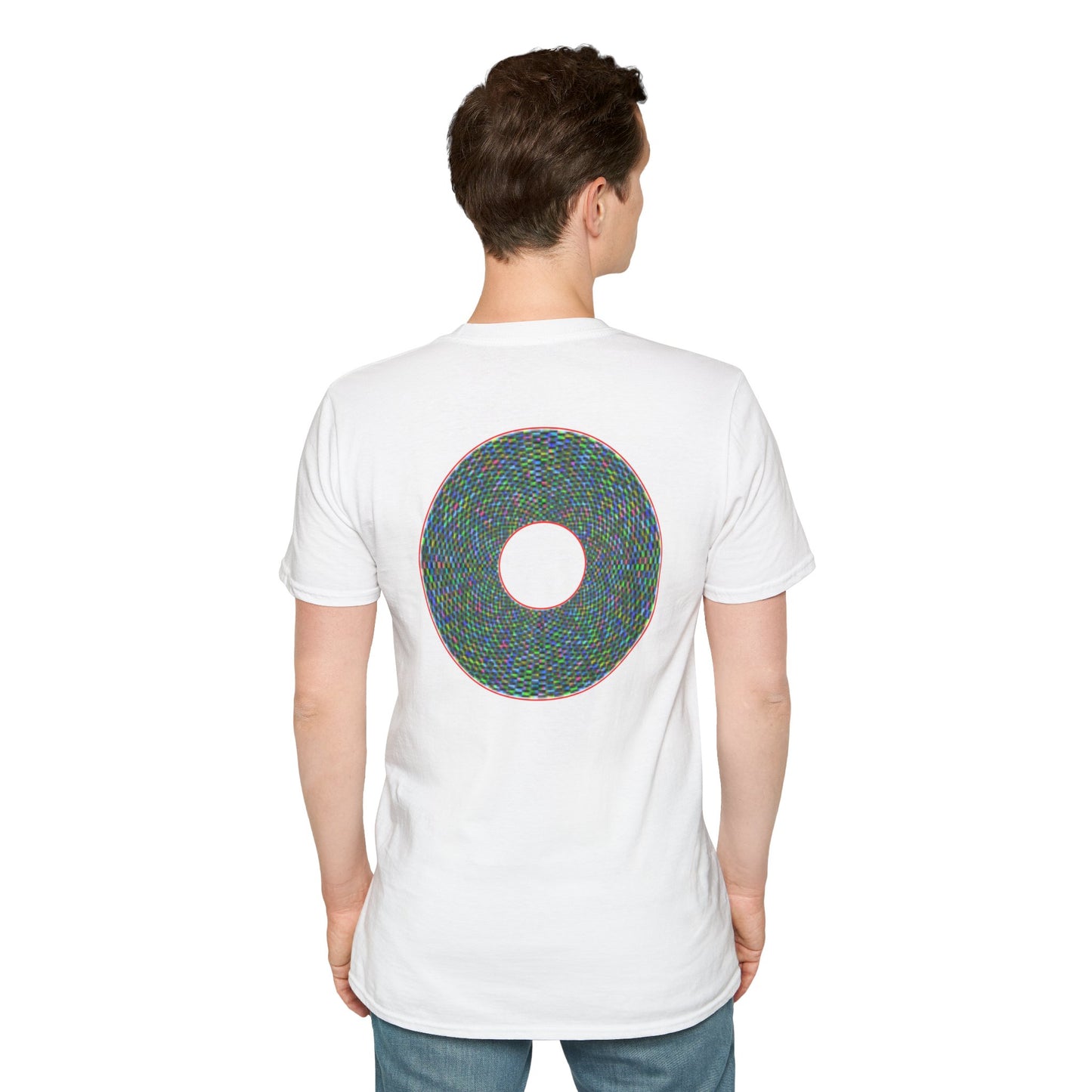 Donut Classic Donut Tee - Unisex Soft-Style - "The Pixilated Donut" - series 1.0 - multi-color donut