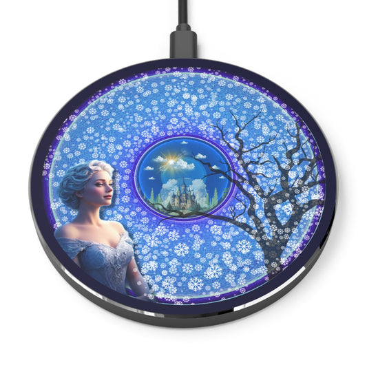 The Flow - Wireless Lumpy Donut Chargers - "The Wireless Charger Locked in Glaciers" - vivid blue/purple donut w/midnight blue background