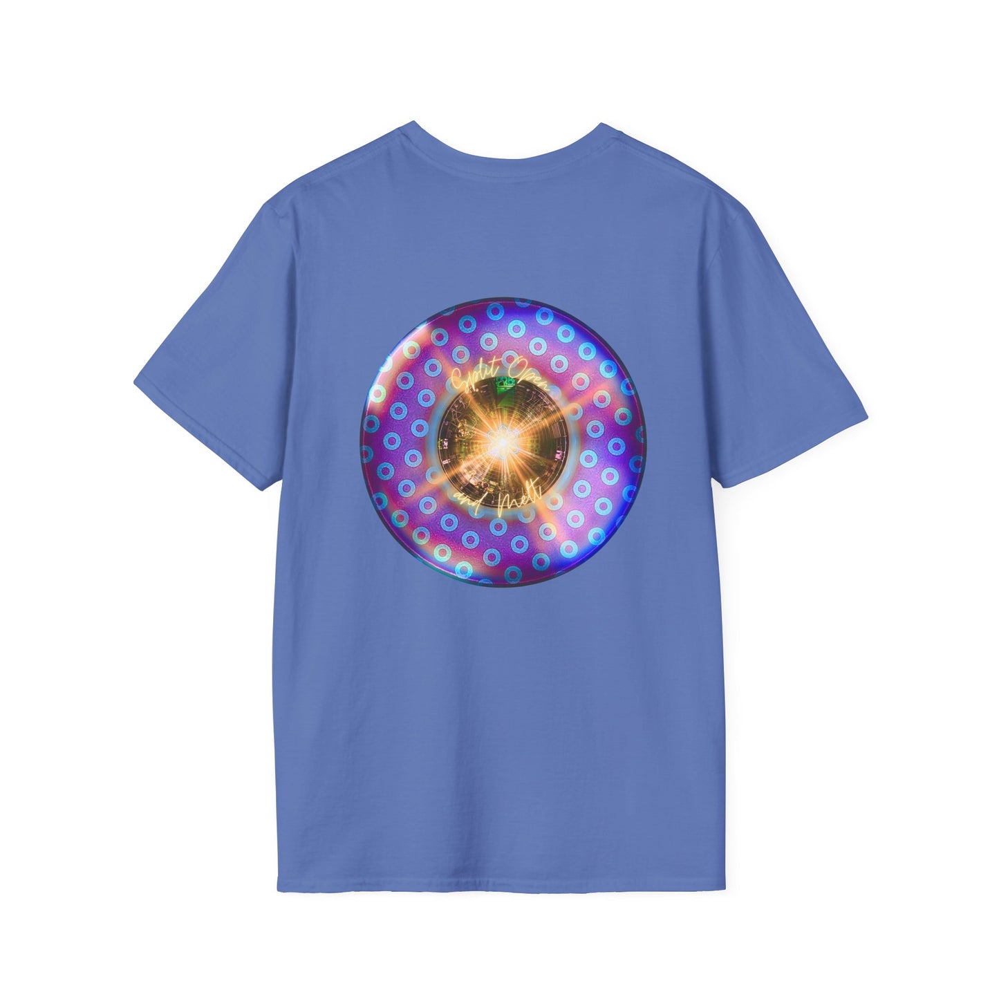 Classic Donut Tee - Unisex Soft-Style - "Donut Melts" - purple/blue paradoxical donut