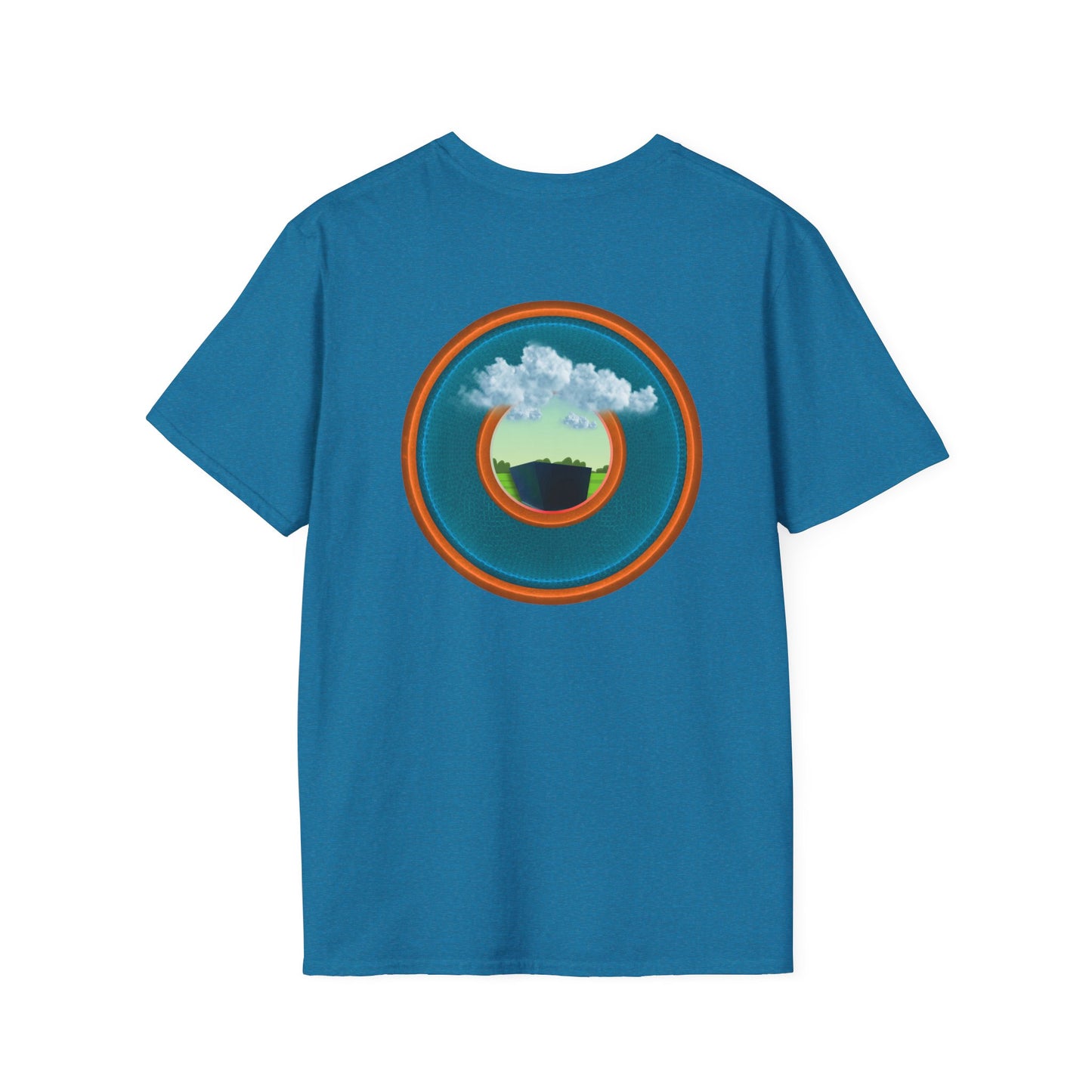 Classic Donut Tee - Unisex Soft-Style - "Got Rhombus?" - series 1.0  - variant 3 - aquamarine/orange donut