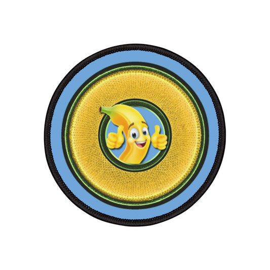 Iron-On Donut Patch - "Dis Sheet, it's Bananas" - variant 2 - golden rustic donut