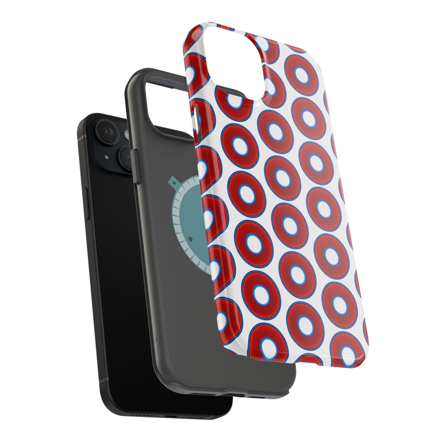 Magnetic Tough Donut Case - red vivid donut print w/white background