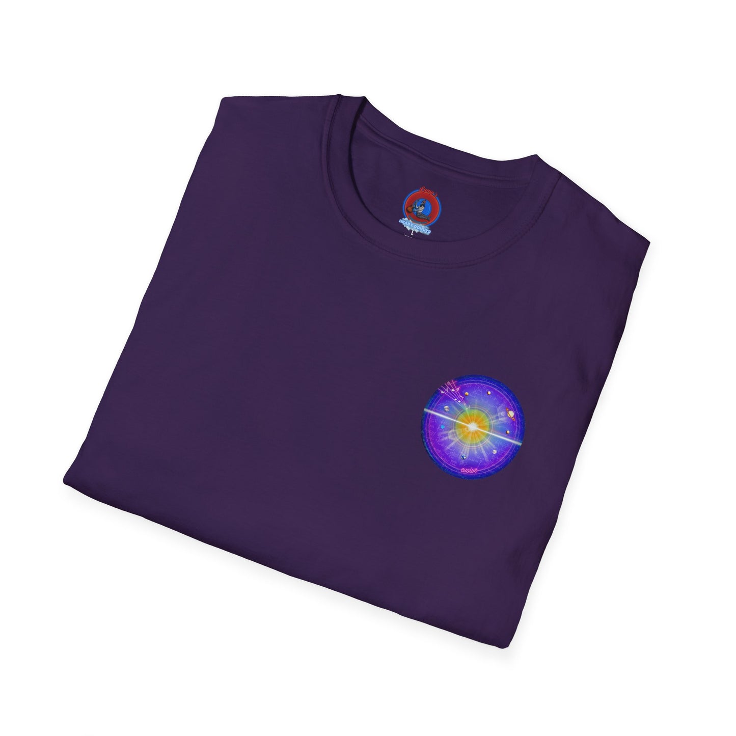 Classic Donut Tee - Unisex Soft-Style - "The Quite Profound Donut" - series 1.0  - blue/purple/magenta donut