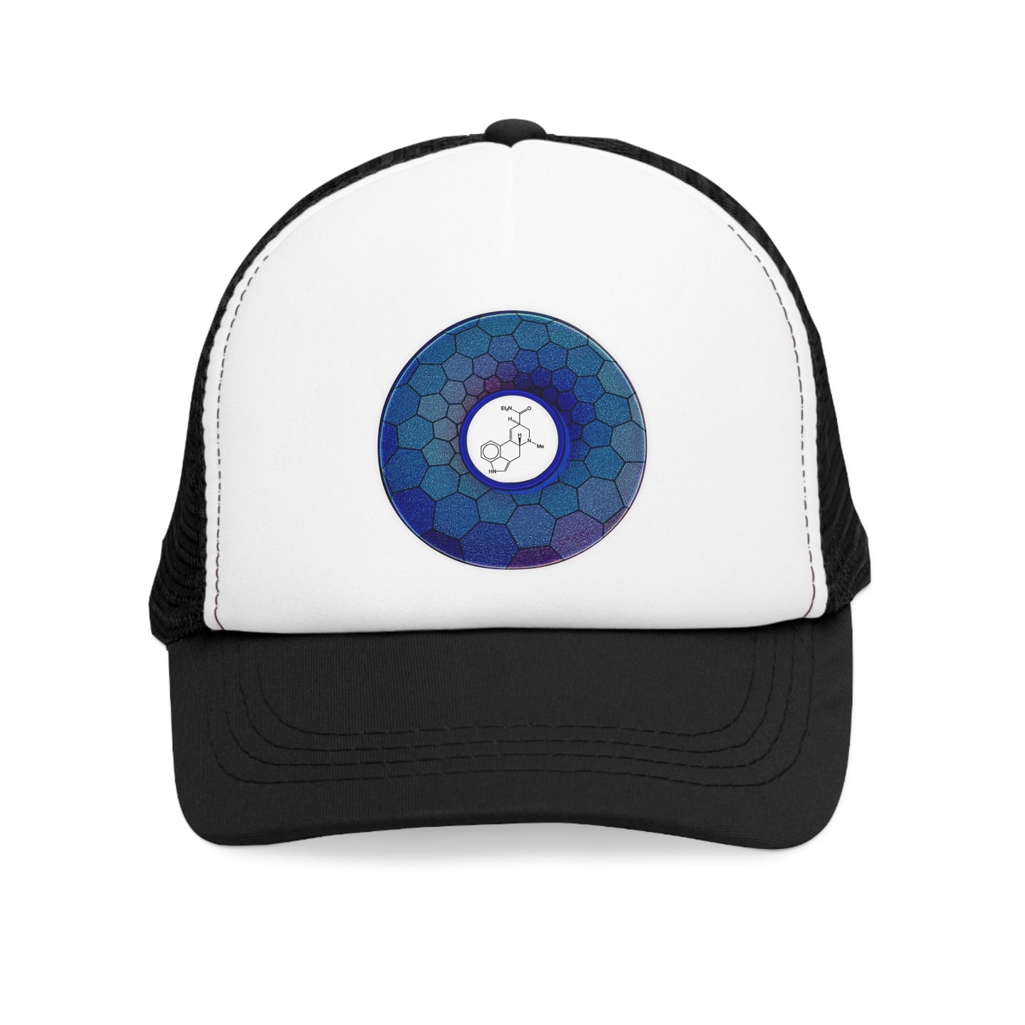 Lumpy Trucker Hat - "Albert Hofman's Donut" - variant 2 - blue hexadonut
