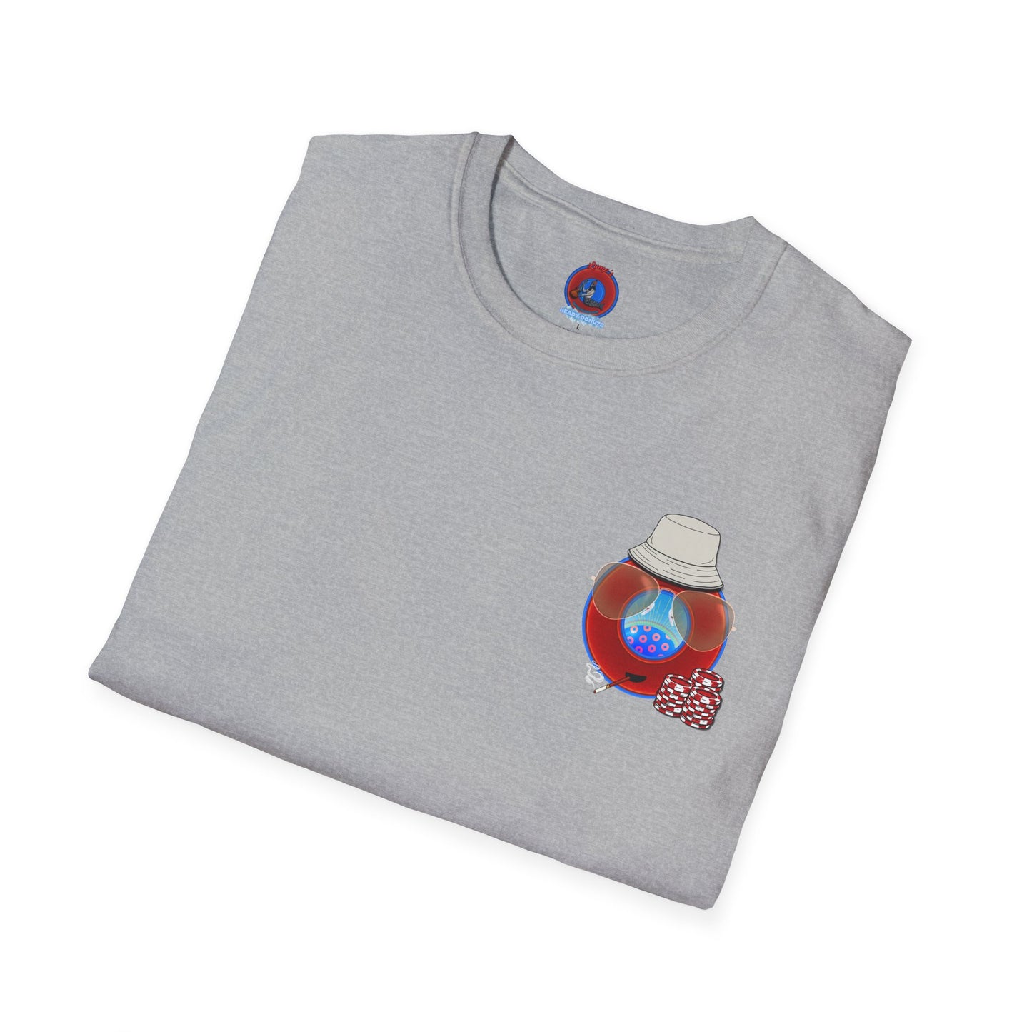 Classic Donut Tee - Unisex Soft-Style - "Gonzo Donut - Fear and Loathing in Gamehendge" - vivid red donut