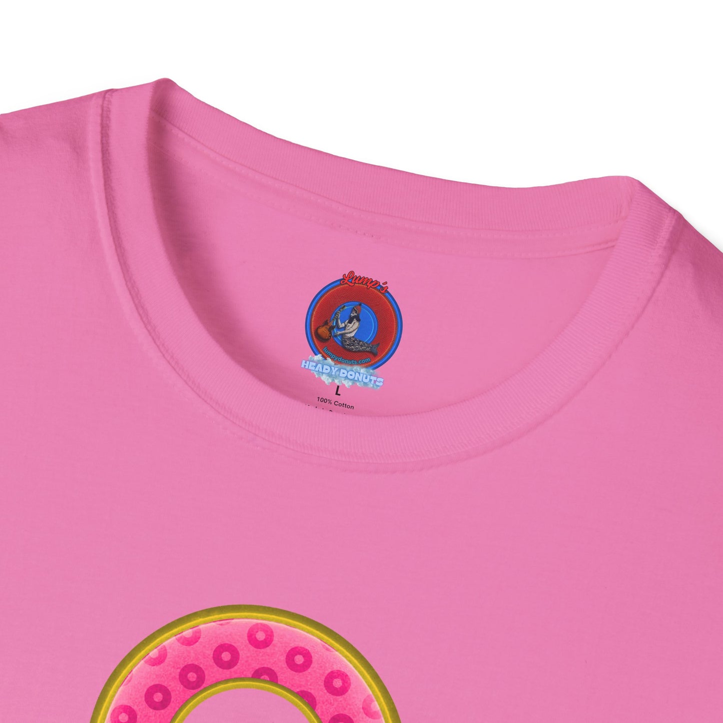 Plain Donuts/Unisex Soft-Style - "Plain Wide Mouthed Paradoxical Donuts" - pink/gold donuts
