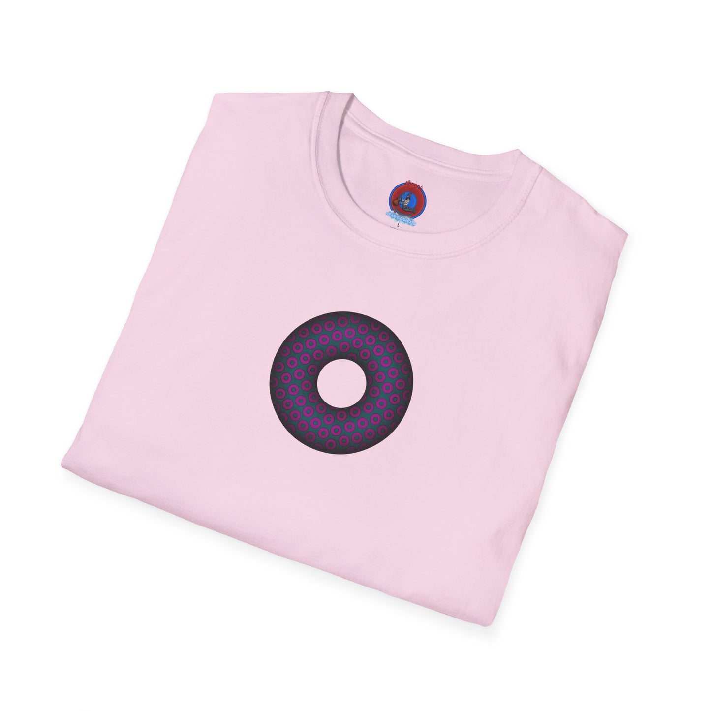 Plain Donuts/Unisex Soft-Style - "Plain Paradoxical Grided Donuts" - dark magenta/faded navy donuts