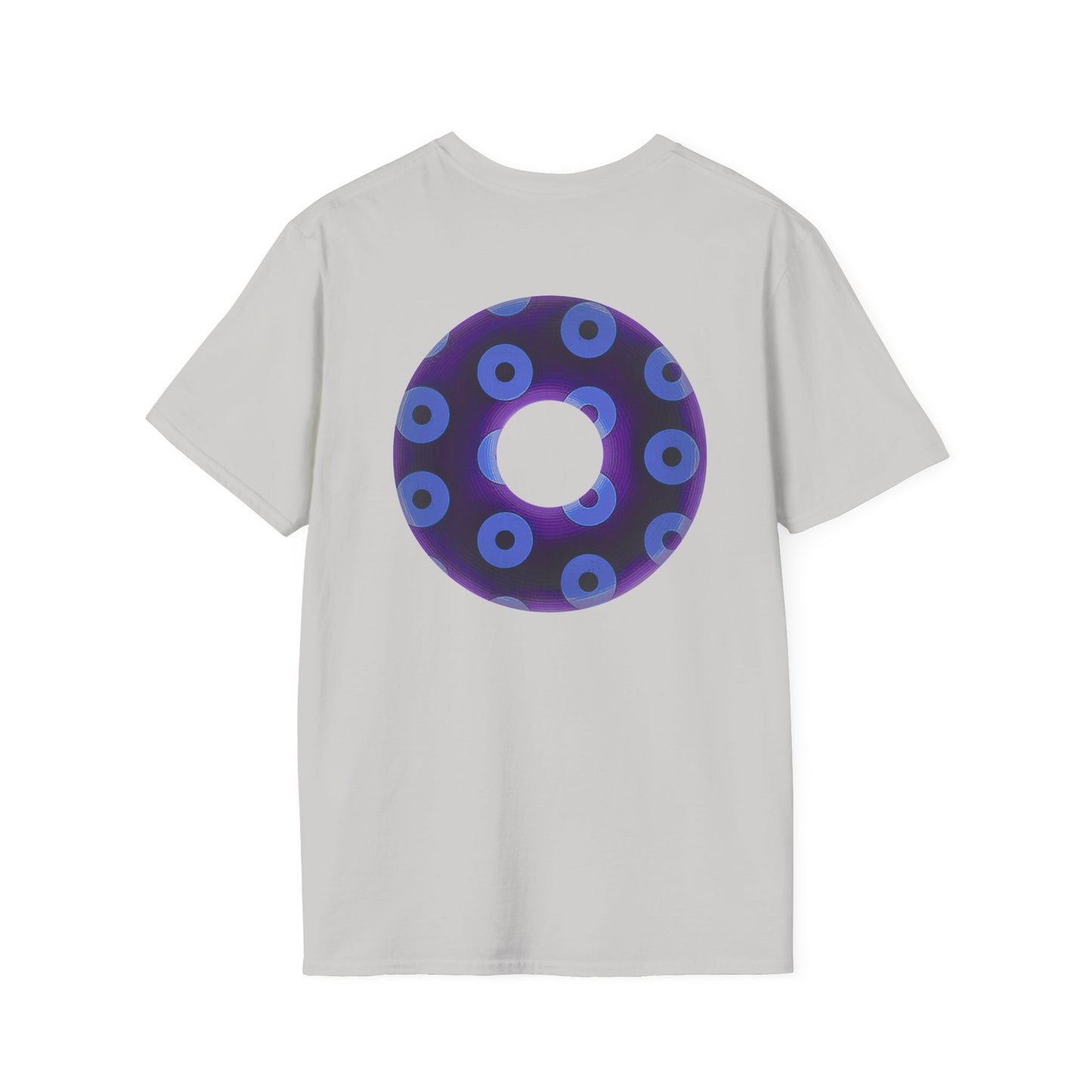 Plain Donuts/Unisex Soft-Style - "Plain Blimpy Paradoxical Donuts" - dark purple/Carolina blue donuts