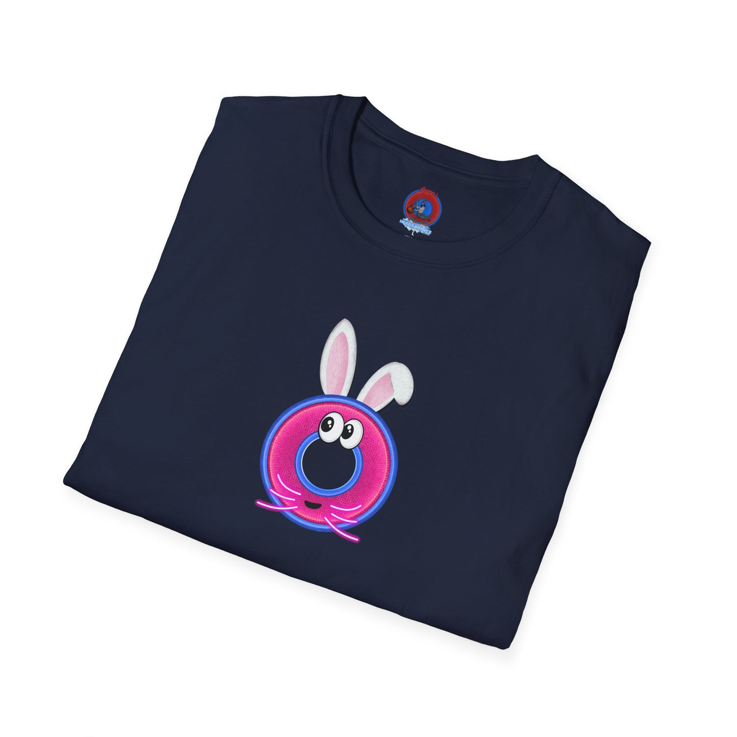 Classic Donut Tee - Unisex Soft-Style - "Easter Donuts" - magenta/pink rustic donut - holiday edition