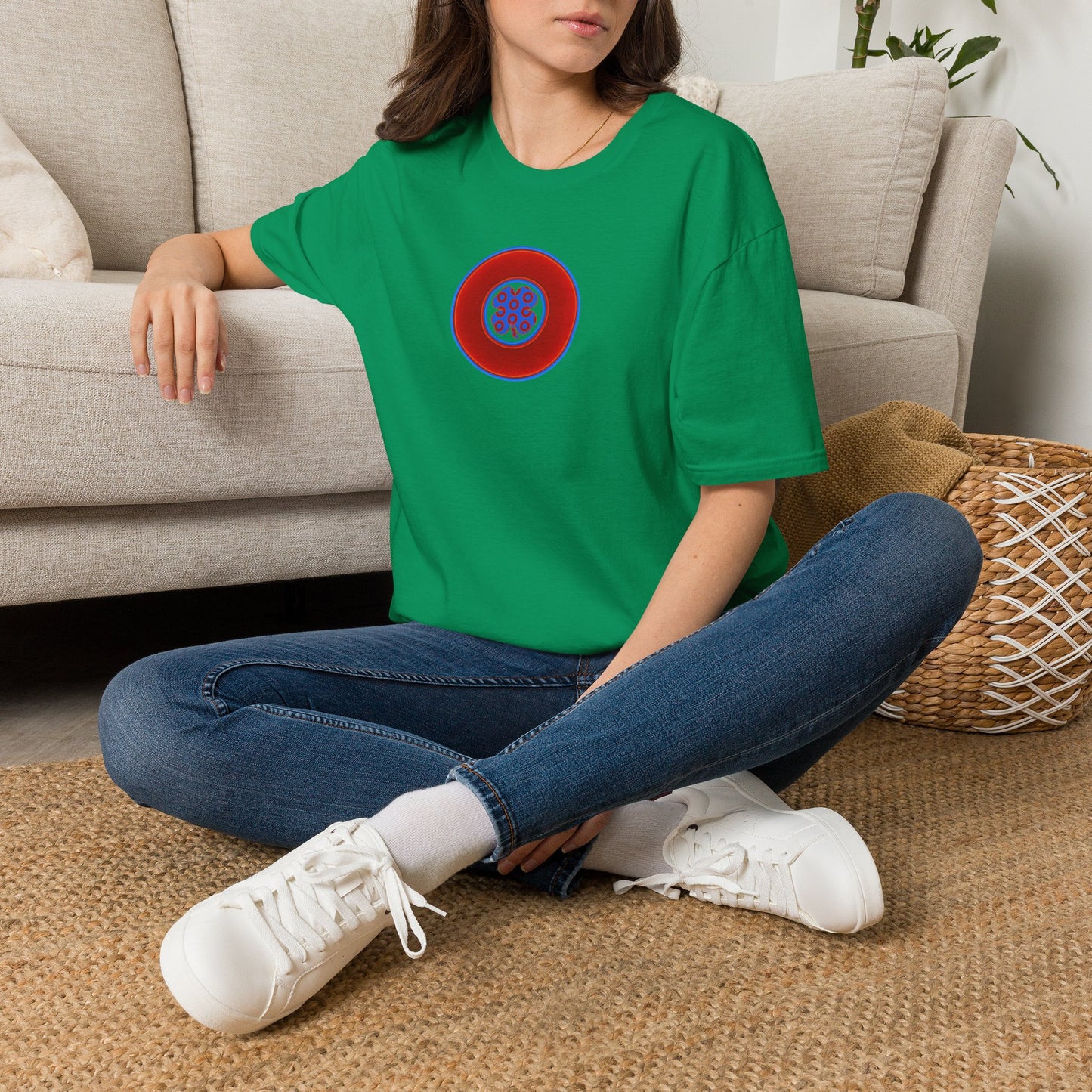 Classic Donut Tee - Unisex Soft-Style - "Patron Saint of Donuts" - St. Patrick's Day Donut -vivid red/blue donut - holiday edition - variant 3