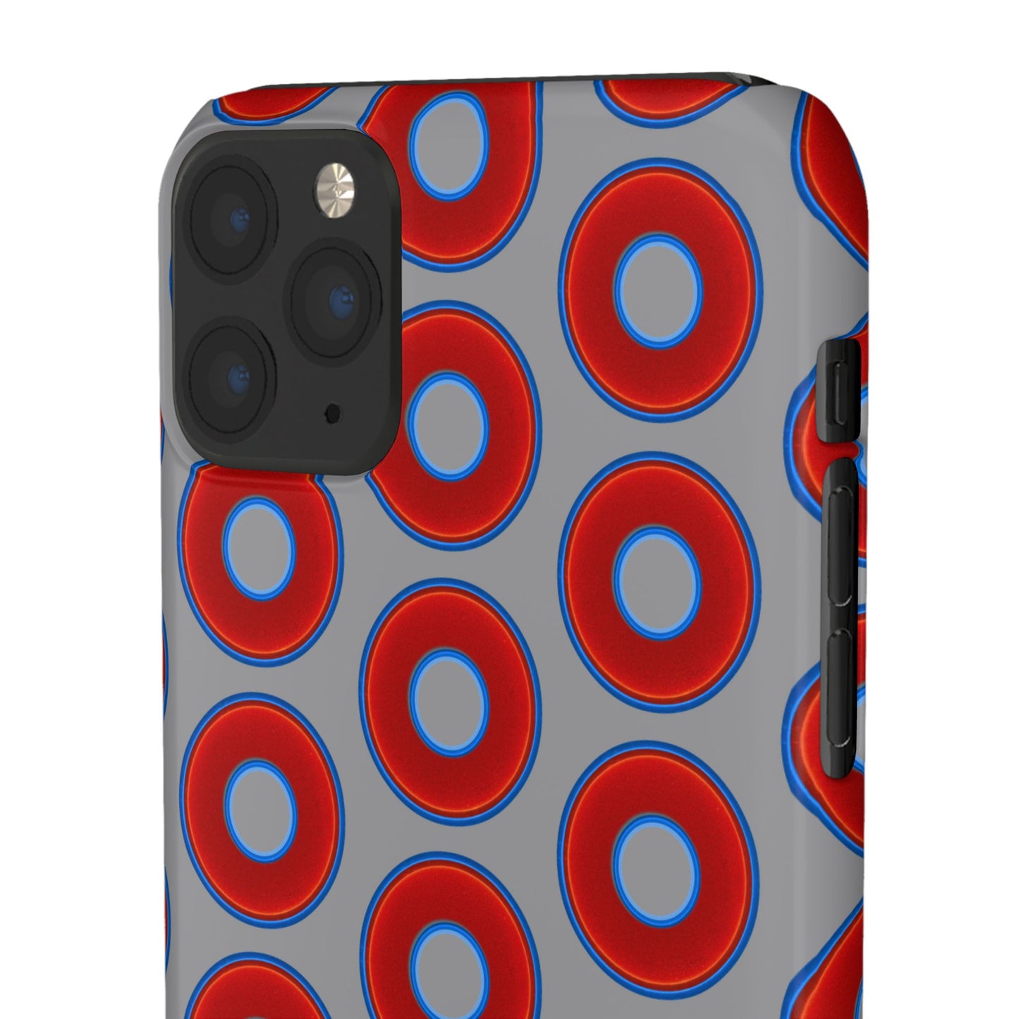 Donut Snap Case - red vivid donut print w/gray background