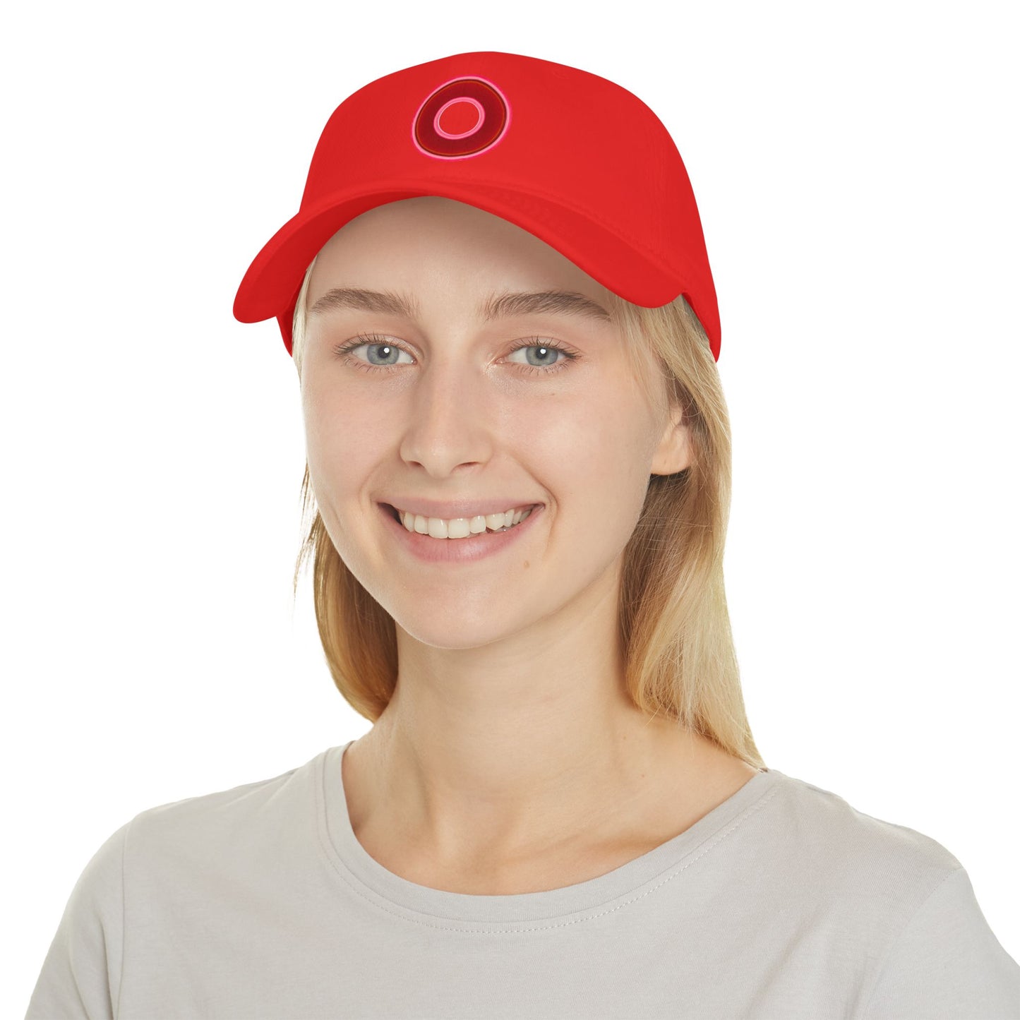 Lumpy Donut Baseball Cap - "Plain [Mary] Jane" - rustic red donut w/