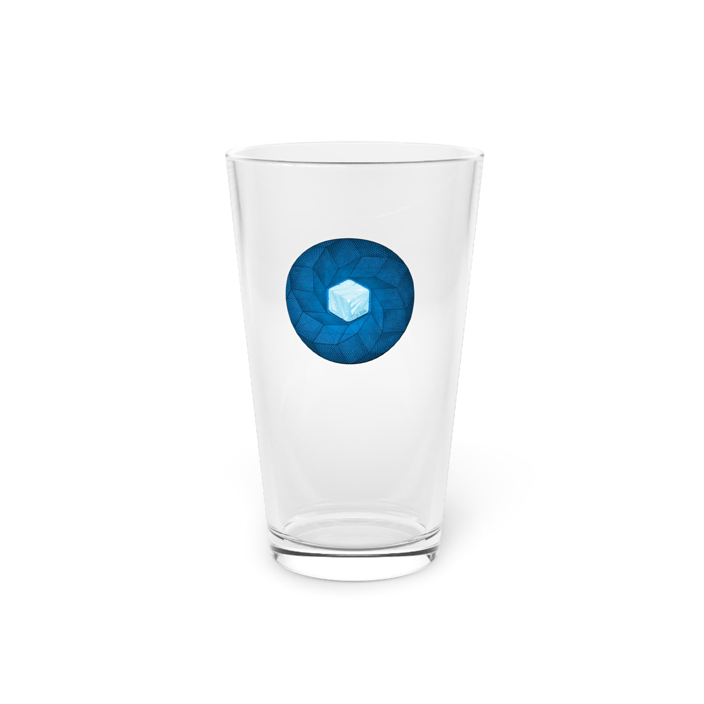 16oz Lumpy Pint Glass - "It's Ice... Cube's Pint Glass" - variant 2 - blue cubed donut