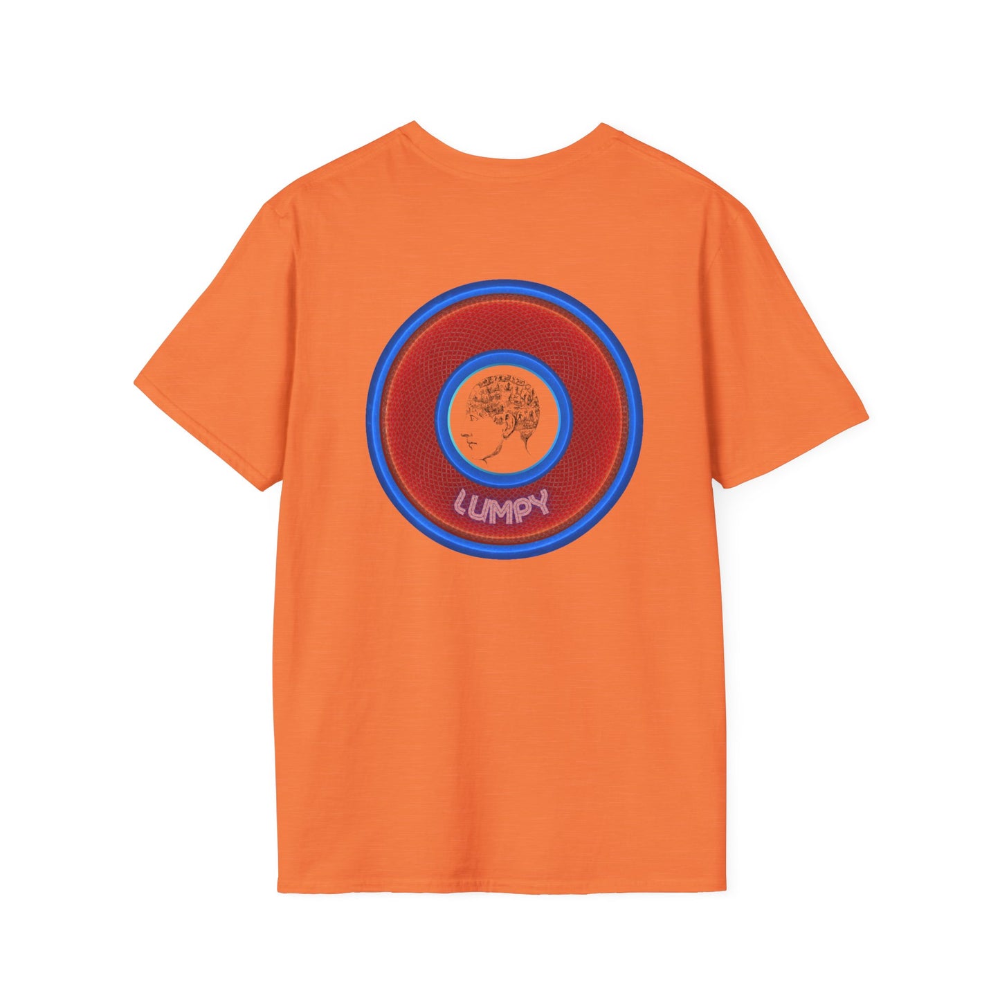 Classic Donut Tee - Unisex Soft-Style - "The Lumpy Donut" - variant 1 - red/blue donut