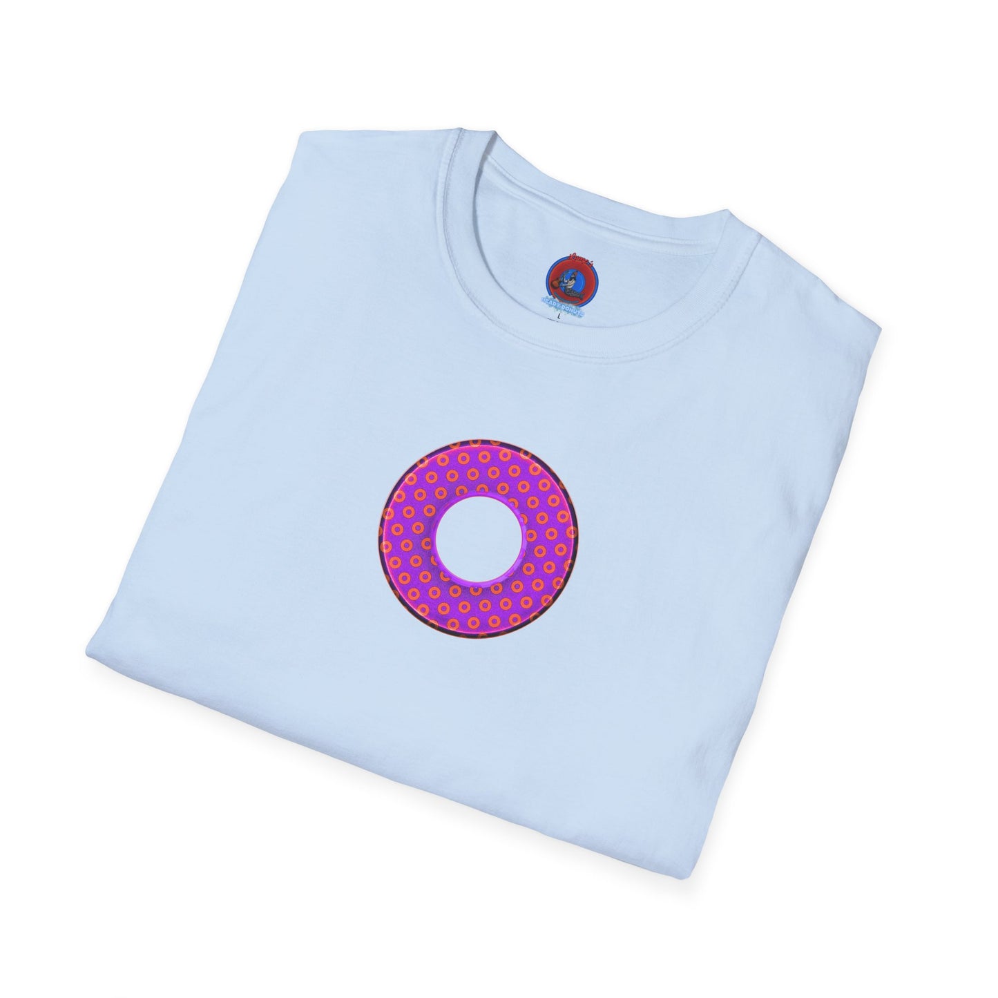 Plain Donuts/Unisex Soft-Style - "Plain Electric Paradoxical Donuts" - bright purple/red donuts