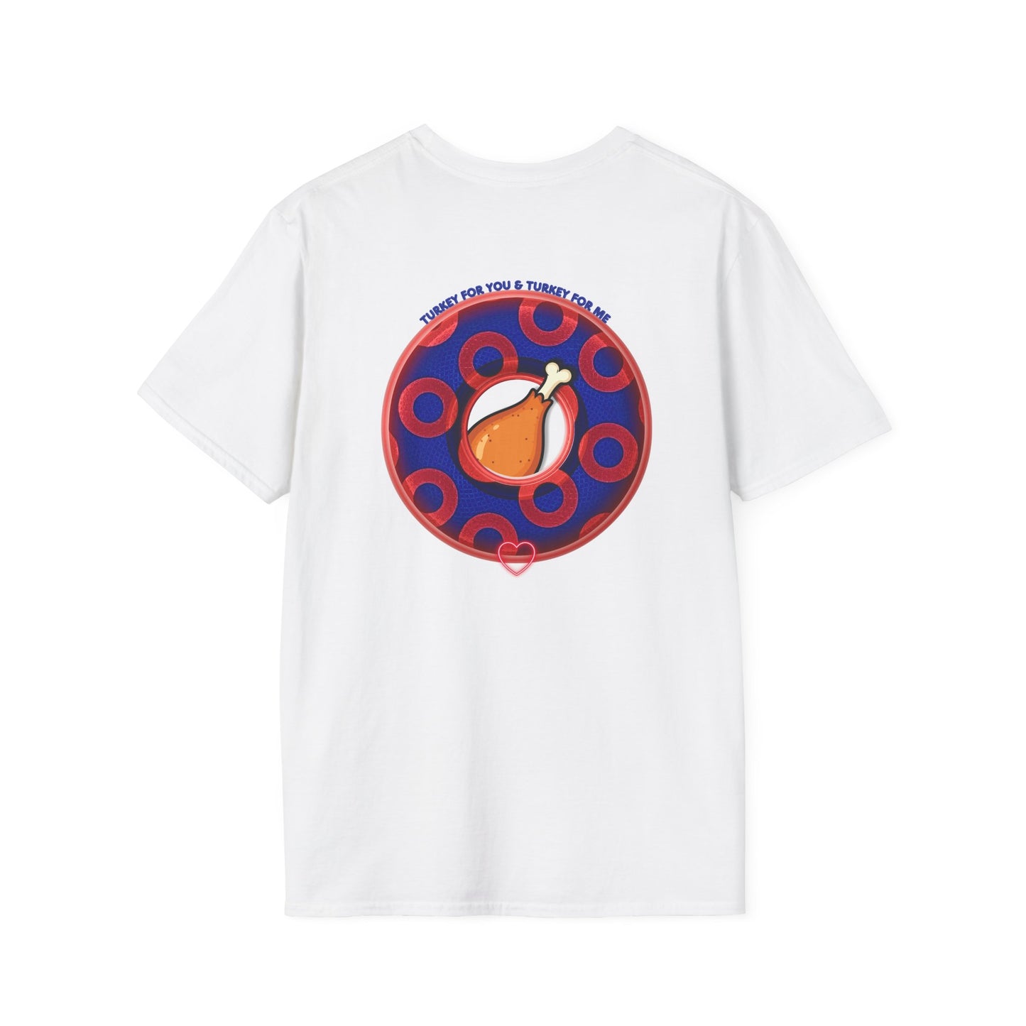 Classic Donut Tee - Unisex Soft-Style - "Turducken Donut Madness" - blue/red rustic paradox donut - holiday edition