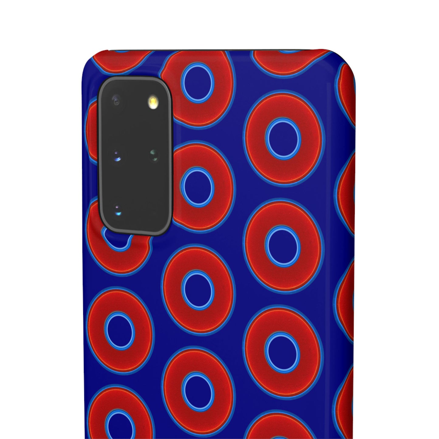 Lumpy Donut Snap Case - red vivid donut print w/vivid navy blue background