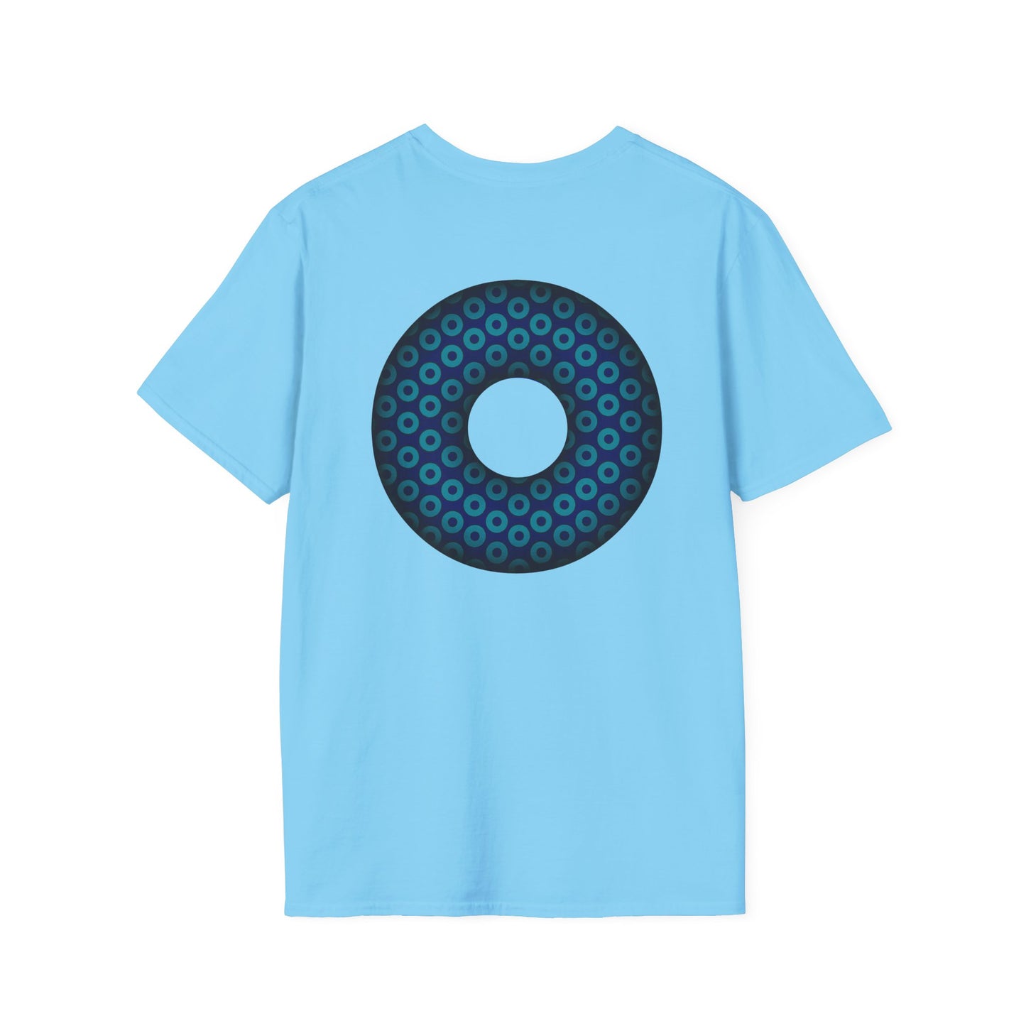 Plain Donuts/Unisex Soft-Style - "Plain Paradoxical Grided Donuts" - teal/dark blue donuts