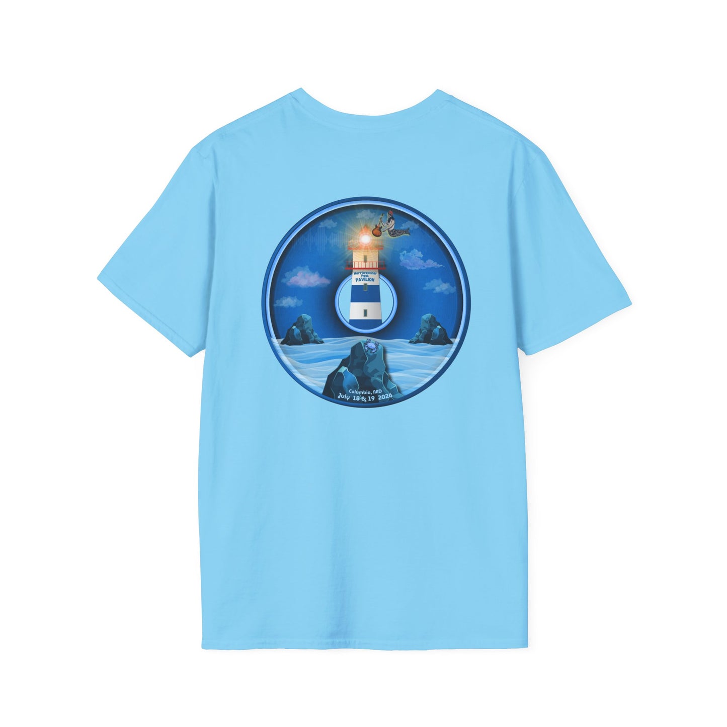 Classic Donut Tee - Unisex Soft-Style - "Merriweather Crab Pâté Feast Donuts" - surreal blue/blue cartoon donut