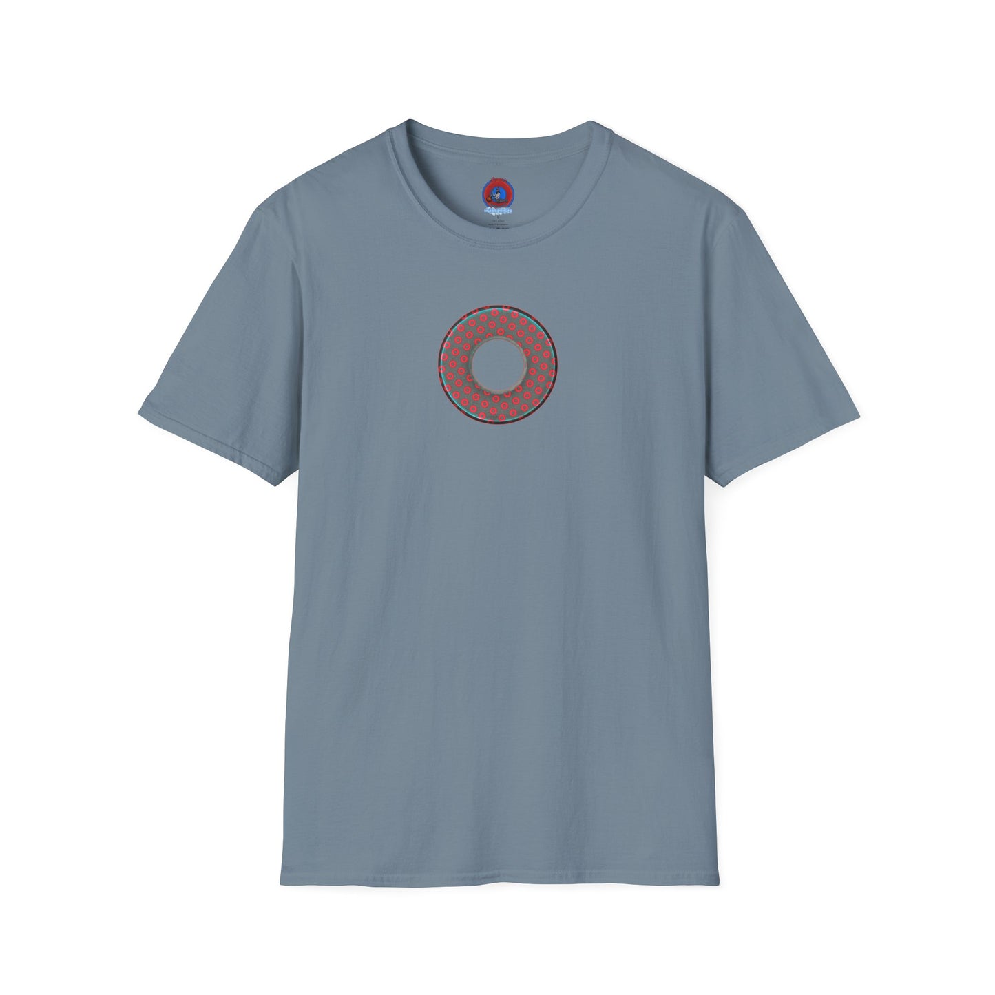 Plain Donuts/Unisex Soft-Style - "Plain Electric Paradoxical Donuts" - dark teal/red donuts