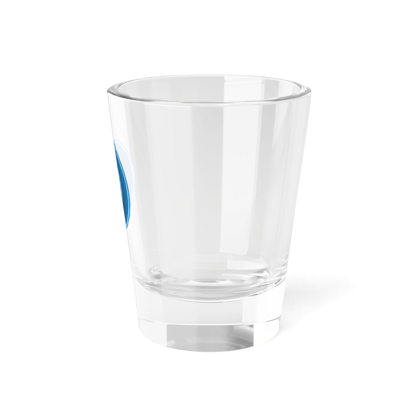 Bad Fishy Too - "Story of this Shot Glass" - Shot Glass, 1.5oz - rustic blue/light blue donut
