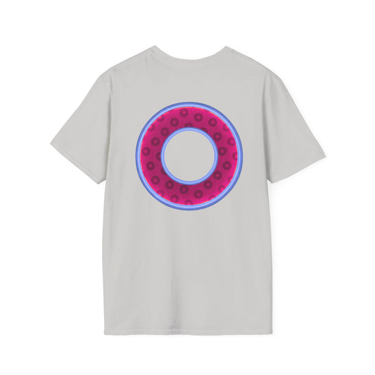 Plain Donuts/Unisex Soft-Style - "Plain Wide Mouthed Paradoxical Donuts" - dark magenta/light blue donuts