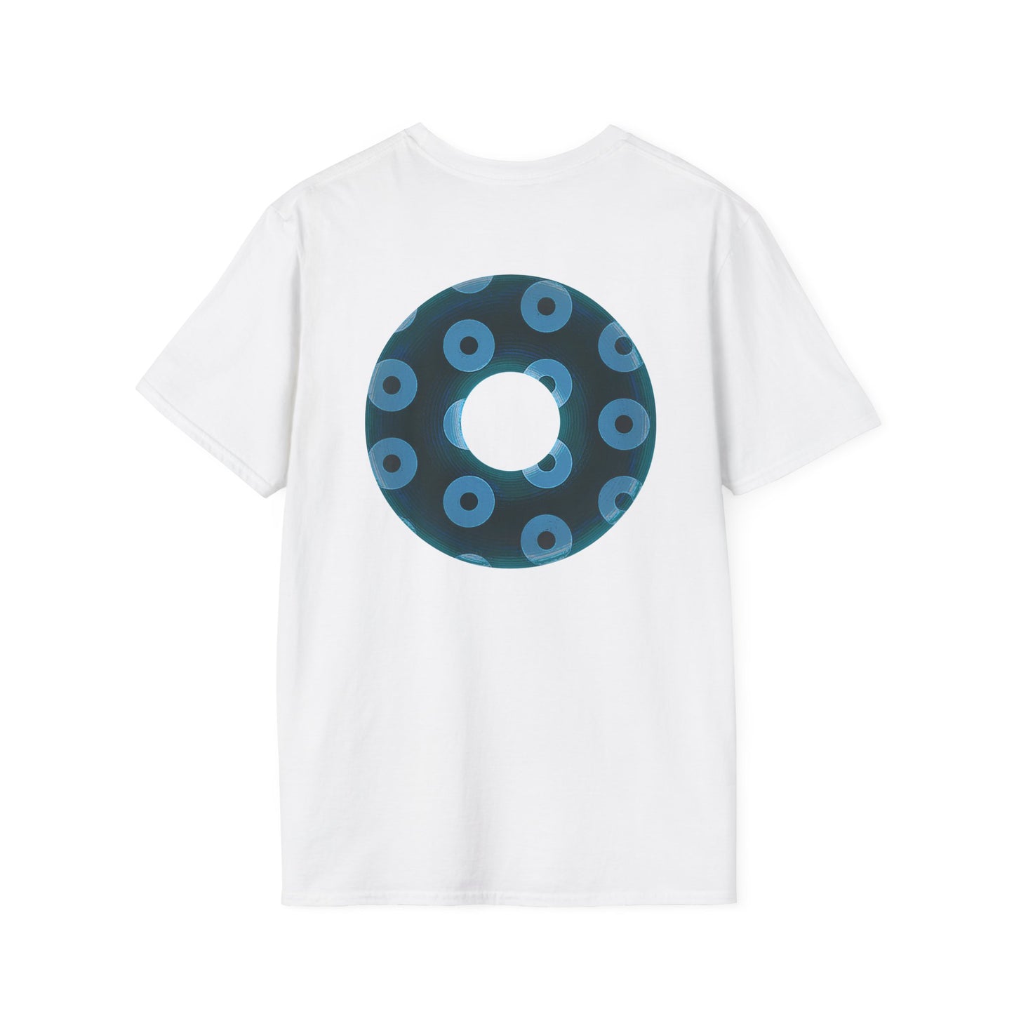 Plain Donuts/Unisex Soft-Style - "Plain Blimpy Paradoxical Donuts" - dark teal/light blue donuts