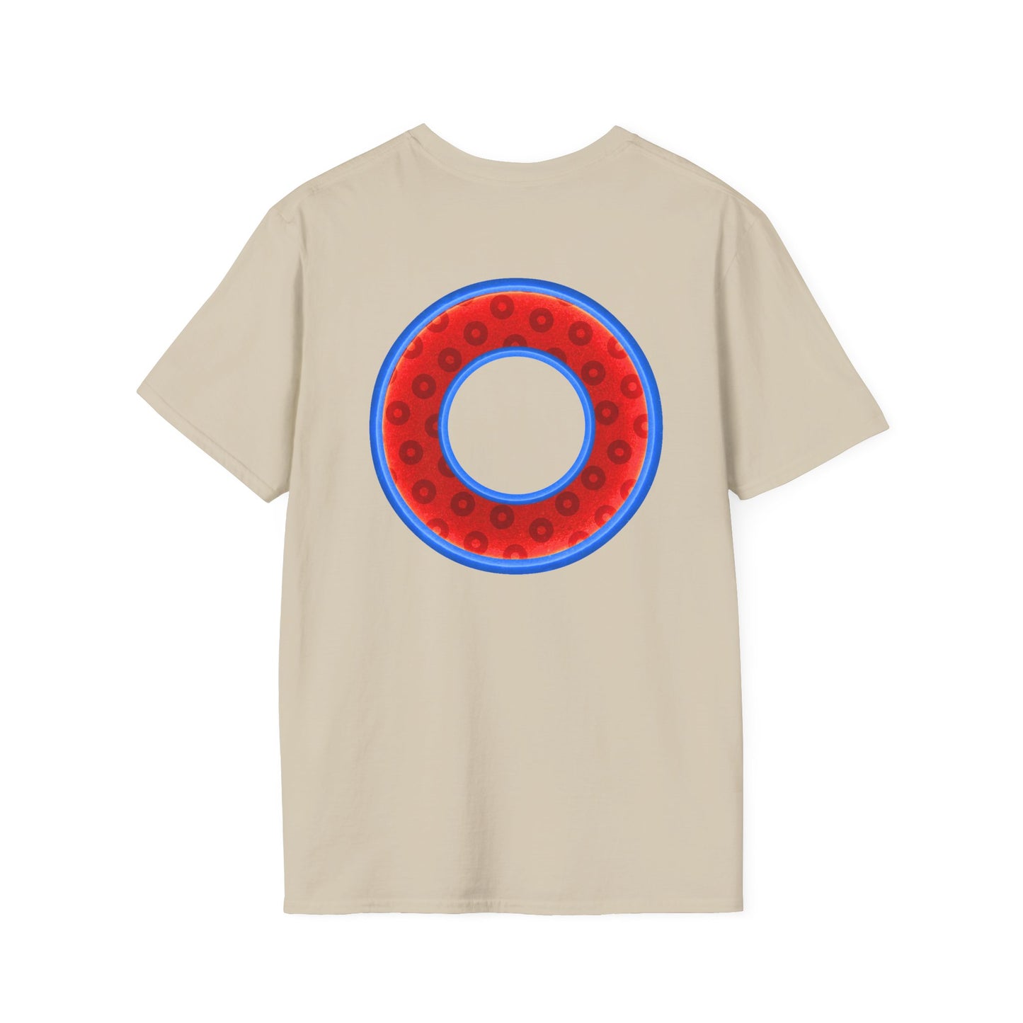 Plain Donuts/Unisex Soft-Style - "Plain Wide Mouthed Paradoxical Donuts" - red/medium royal blue donuts