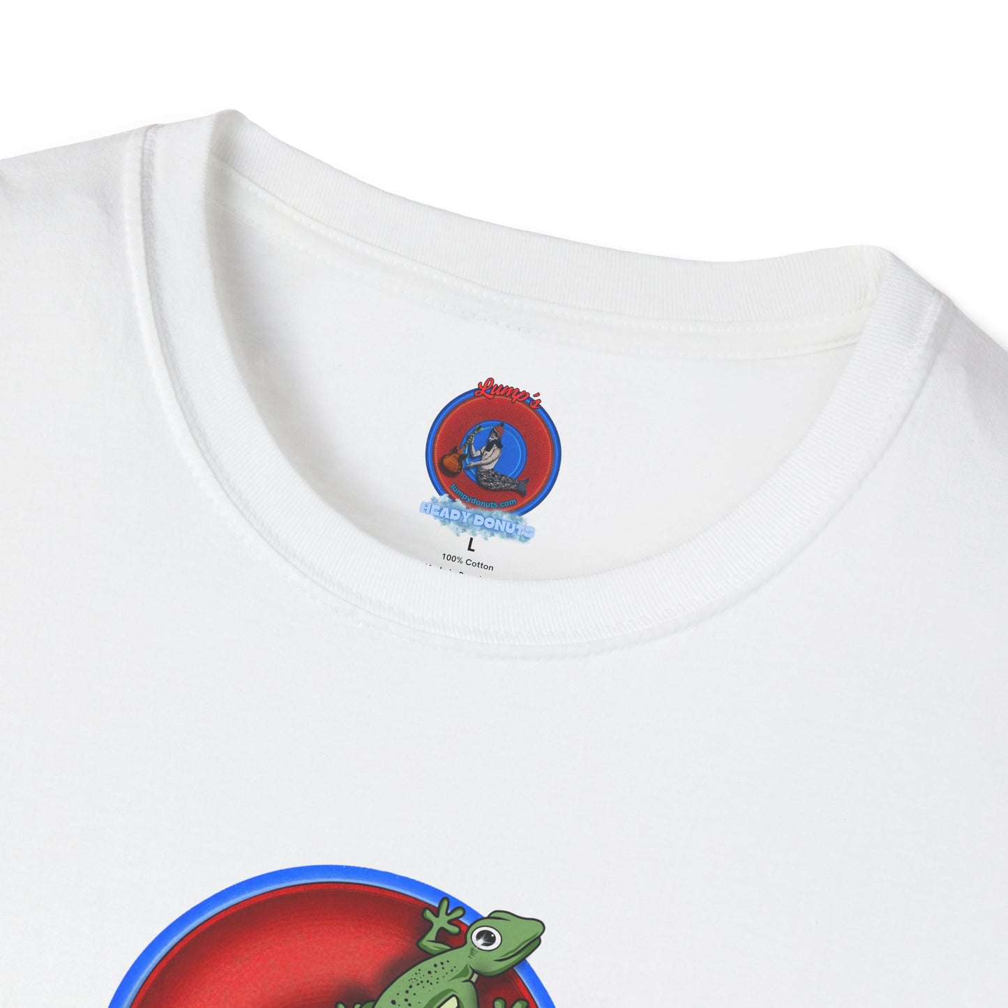 Classic Donut Tee - Unisex Soft-Style - "Practically Extinct Tee Shirt" - plump vivid red donut- variant 2