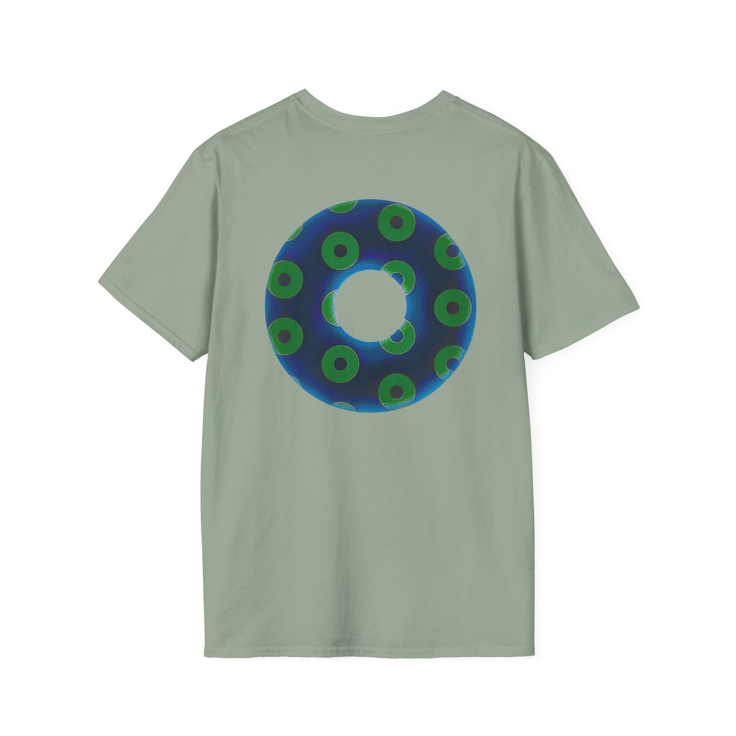 Plain Donuts/Unisex Soft-Style - "Plain Blimpy Paradoxical Donuts" - dark blue/lime green donuts