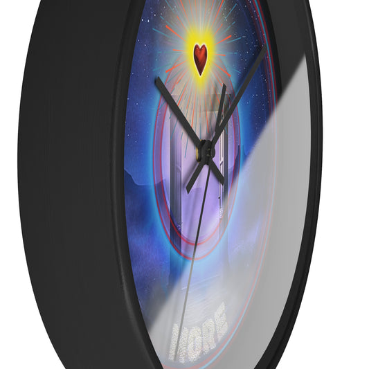 Lumpy Wall Clock - "The More Charitable Donut Clock" - blue pic donut w/black background  [*charitable donut]