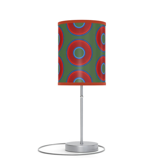 Lumpy Accent Lamps - red vivid donuts w/dark green background
