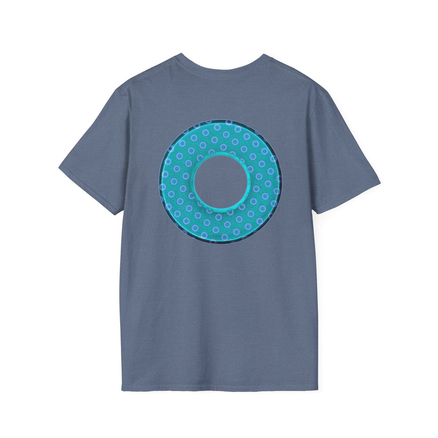 Plain Donuts/Unisex Soft-Style - "Plain Electric Paradoxical Donuts" - light teal/purple donuts