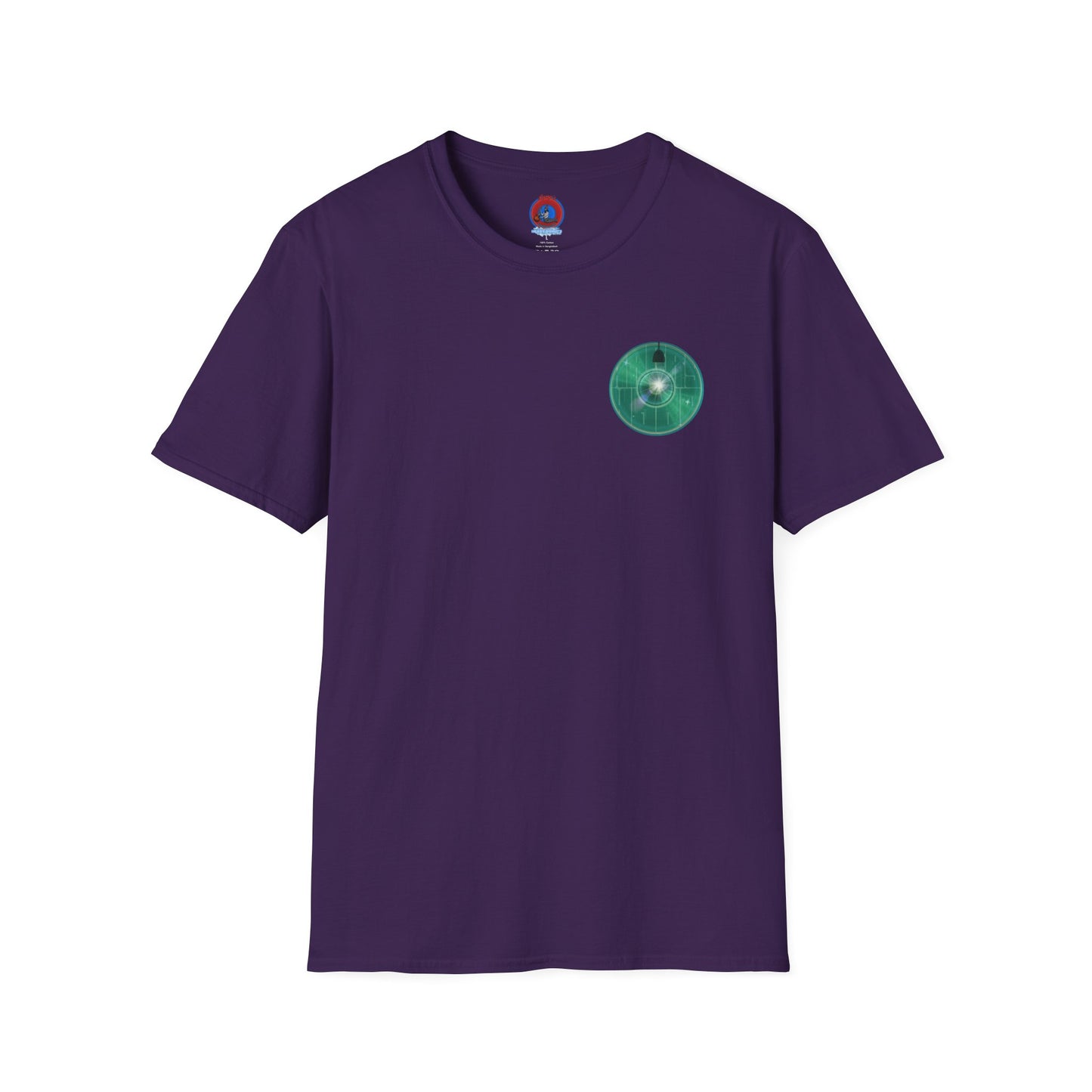 Classic Donut Tee - Unisex Soft-Style - "Harry's Hoodlum Donut" - series 1.0  - variant 4 - lights on/green donut(s)