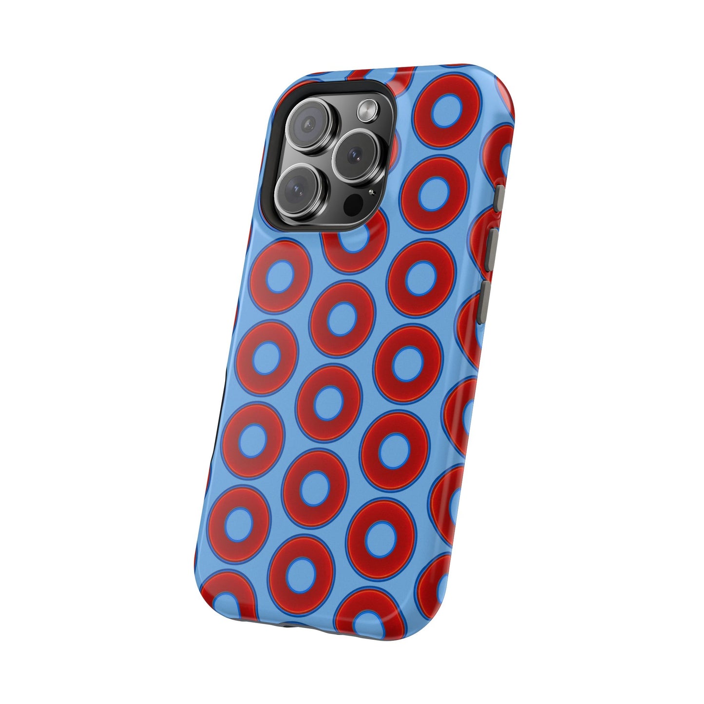 Magnetic Tough Donut Case - red vivid donut print w/light blue background