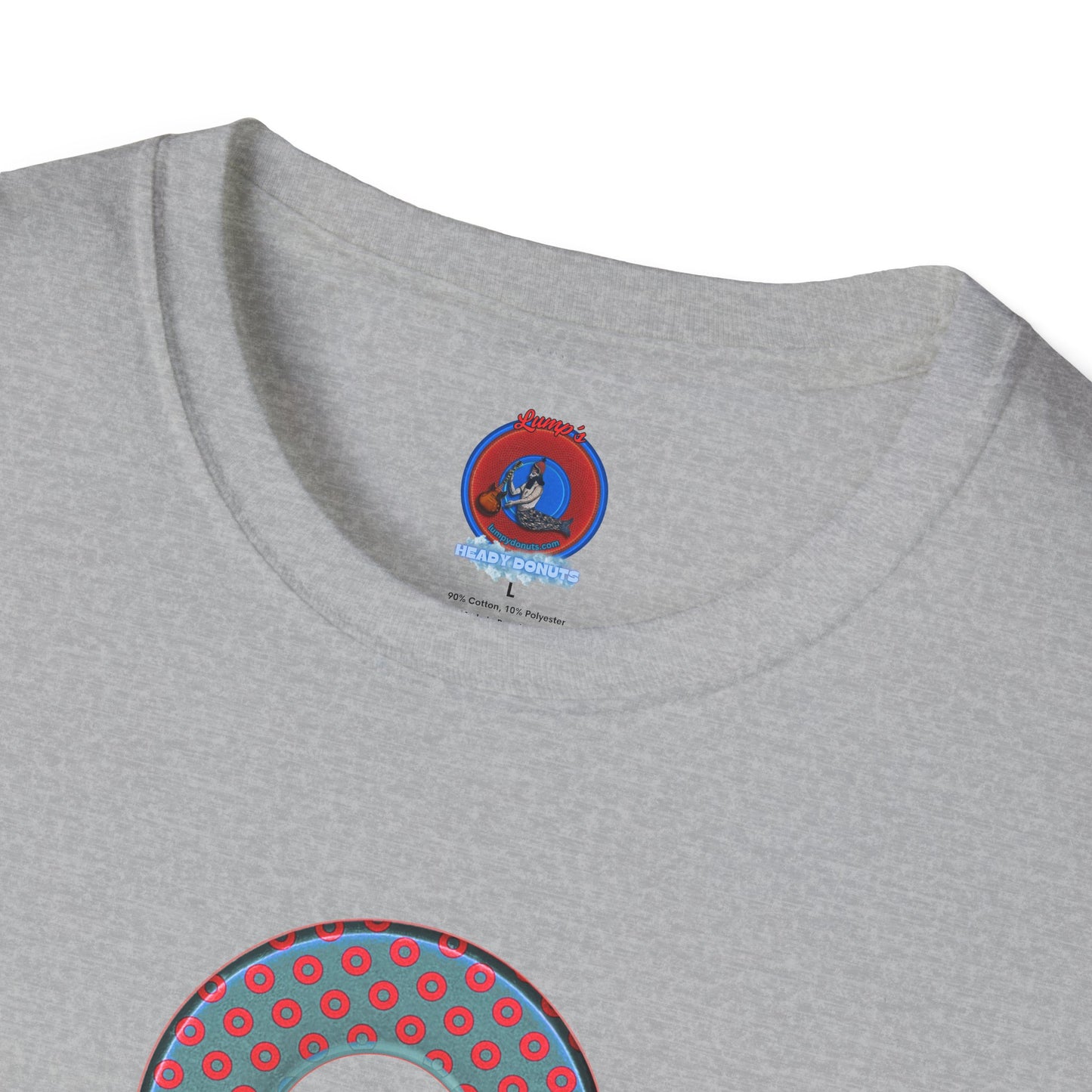 Plain Donuts/Unisex Soft-Style - "Plain Electric Paradoxical Donuts" - steel blue/red donuts