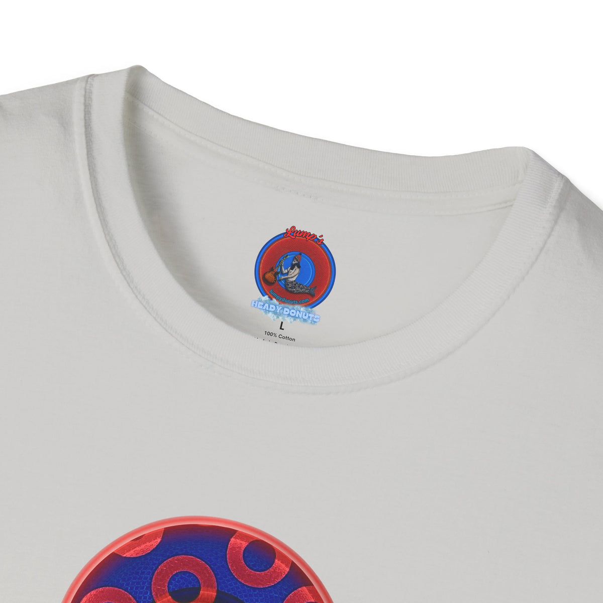 Classic Donut Tee - Unisex Soft-Style - "Kaleidoscope Abyss of Donut" - paradoxical print - variant 2 - series 1.0 - donut vortex - red/blue