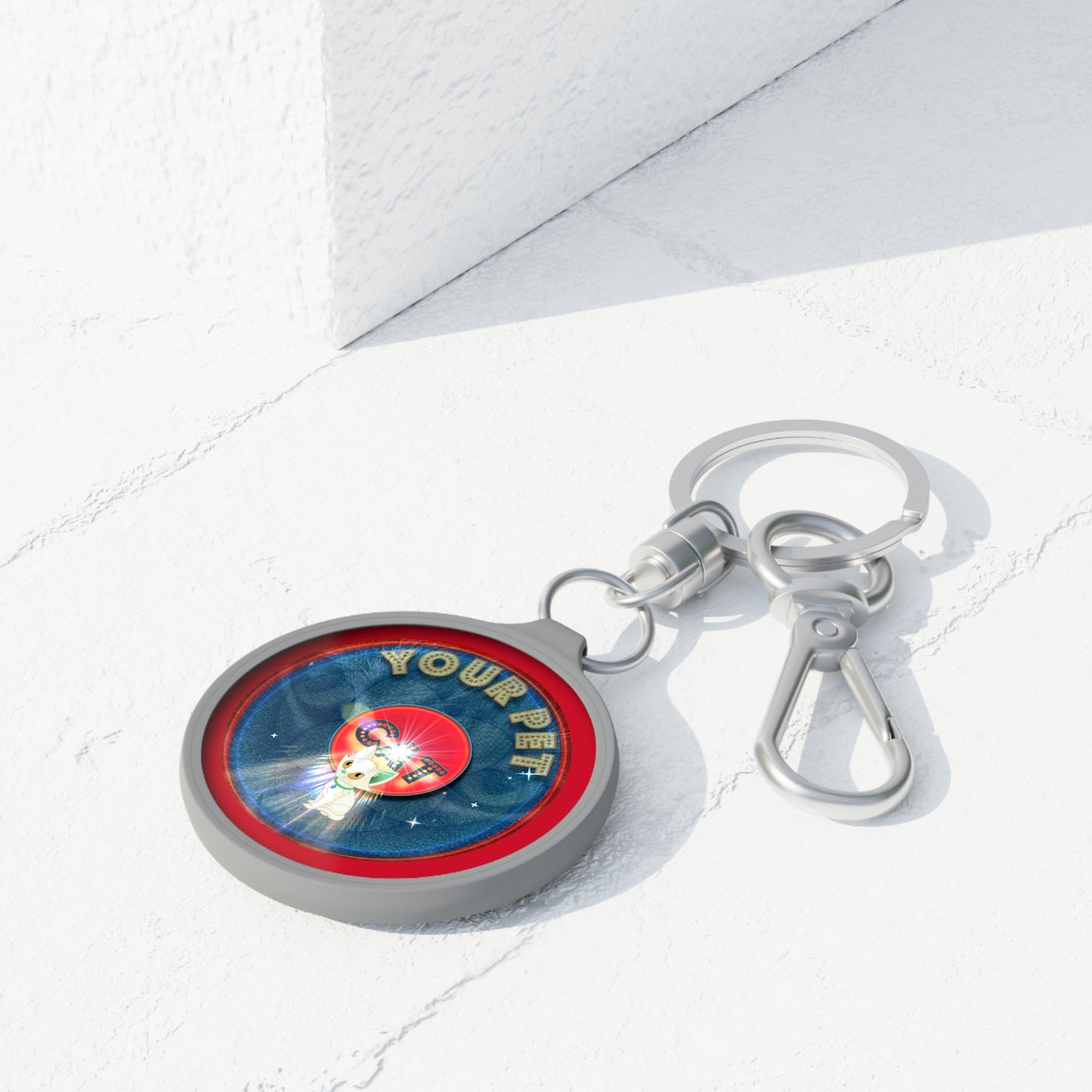 Lumpy Donut Keychain - "Your Pet Donut" - series 1.0 - blue record donut