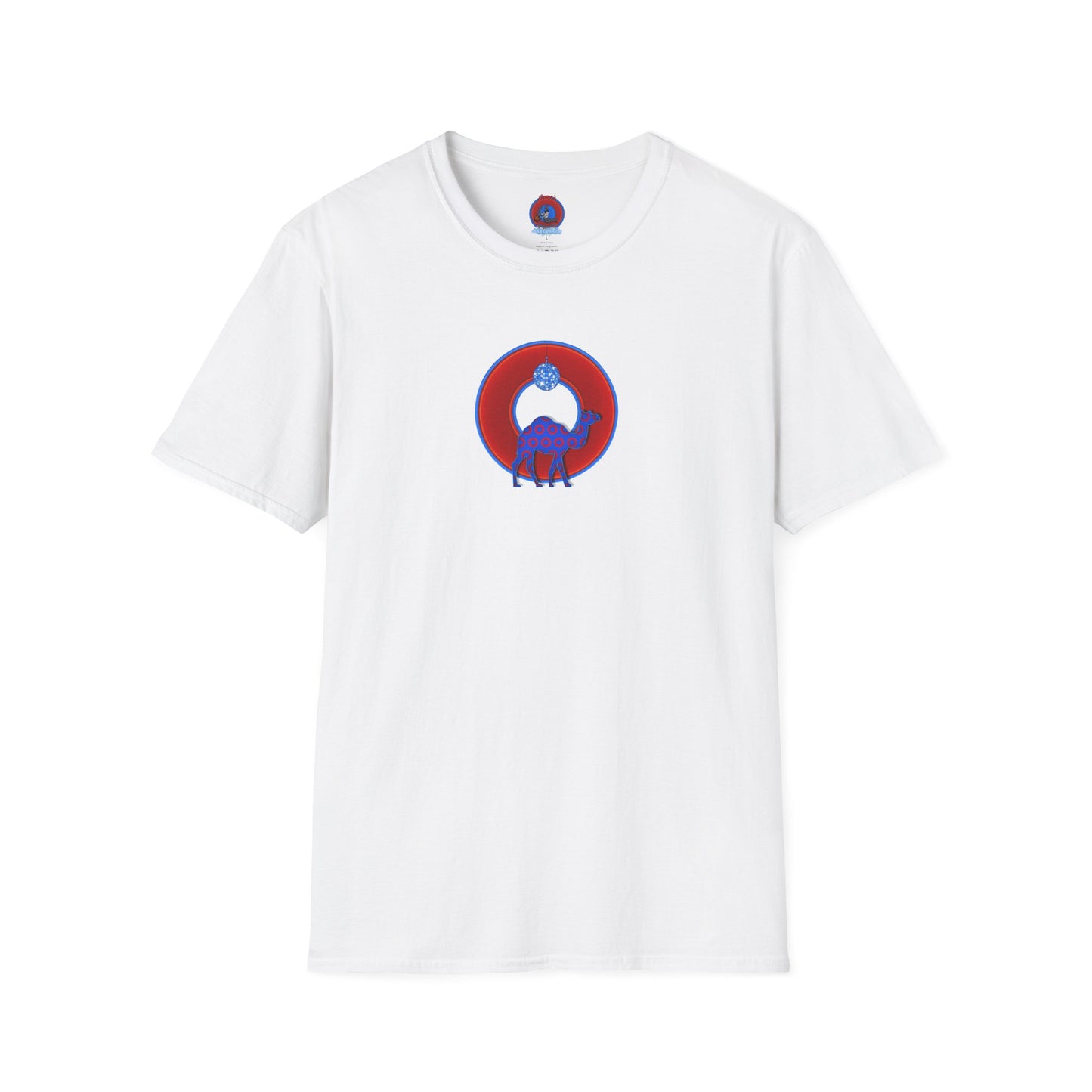 Classic Donut Tee - Unisex Soft-Style - "Joe Camel's Cool Disco Donut" - vivid red donut