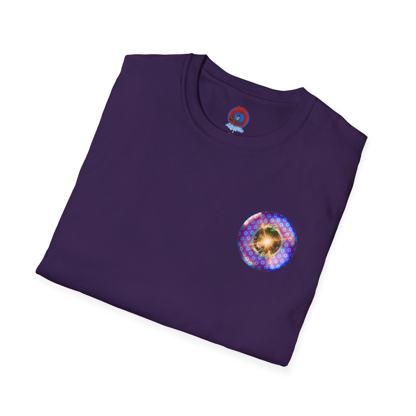 Classic Donut Tee - Unisex Soft-Style - "Donut Melts" - purple/blue paradoxical donut